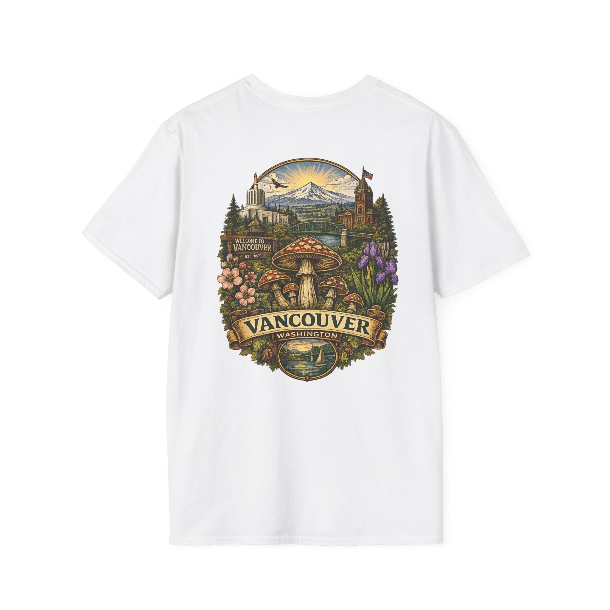 Mushroom Illustration T-Shirt – Vintage Red Toadstool Graphic