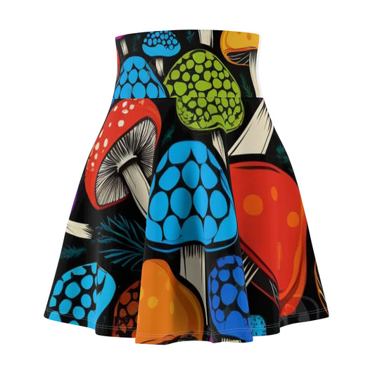 🌈 Step Boldly Into Nature – Rainbow Shroom Skater Skirt 🍄