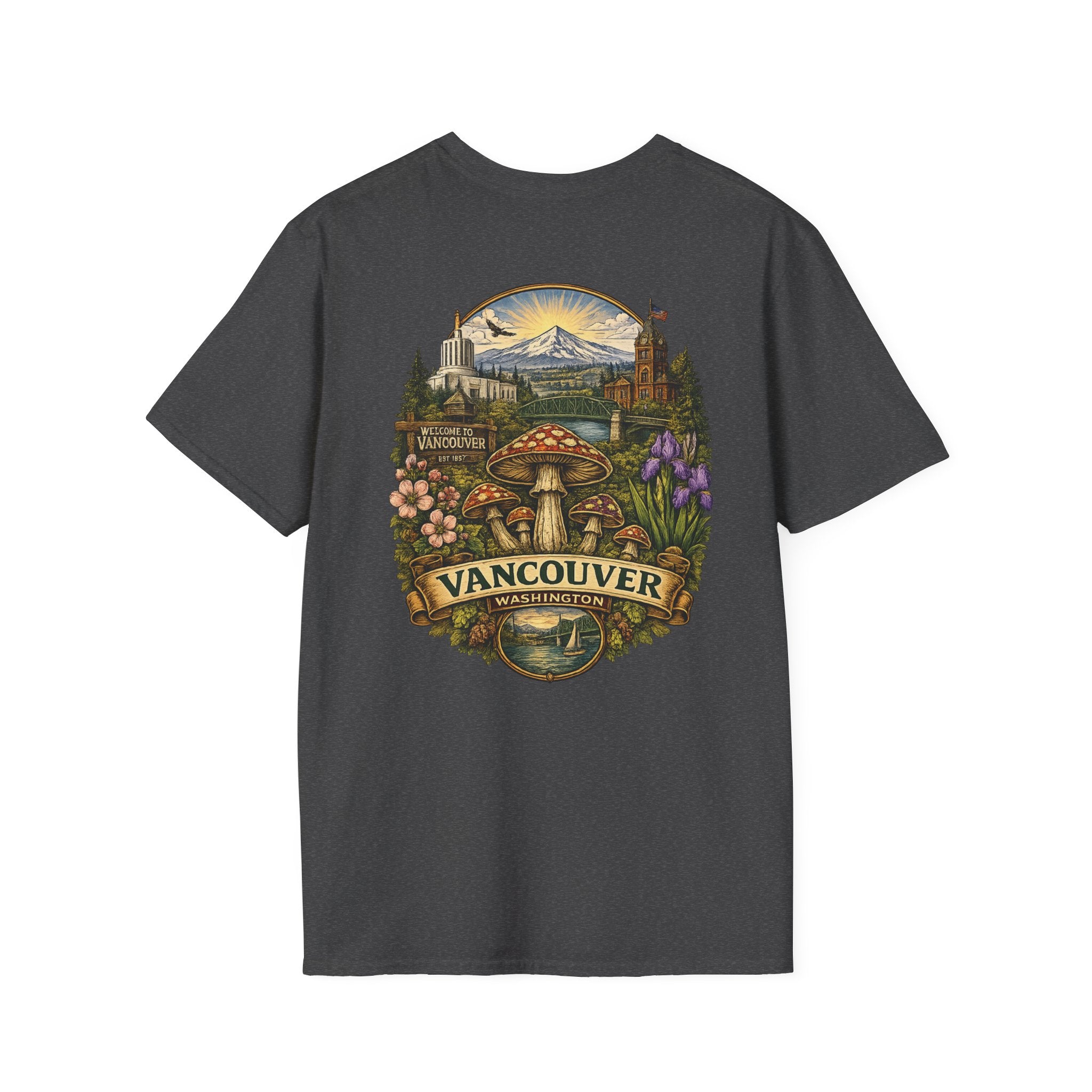 Mushroom Illustration T-Shirt – Vintage Red Toadstool Graphic