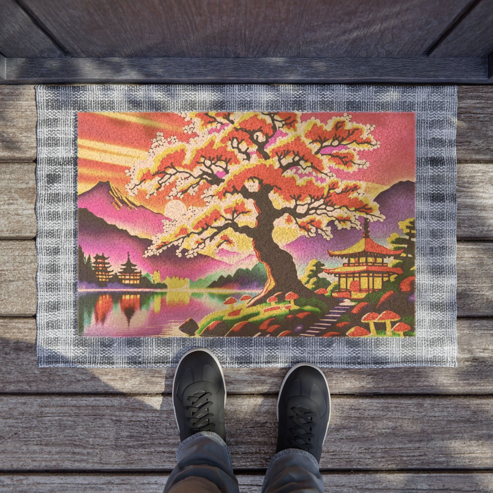 🌸✨ Mystical Sakura Glow Doormat ✨🌸