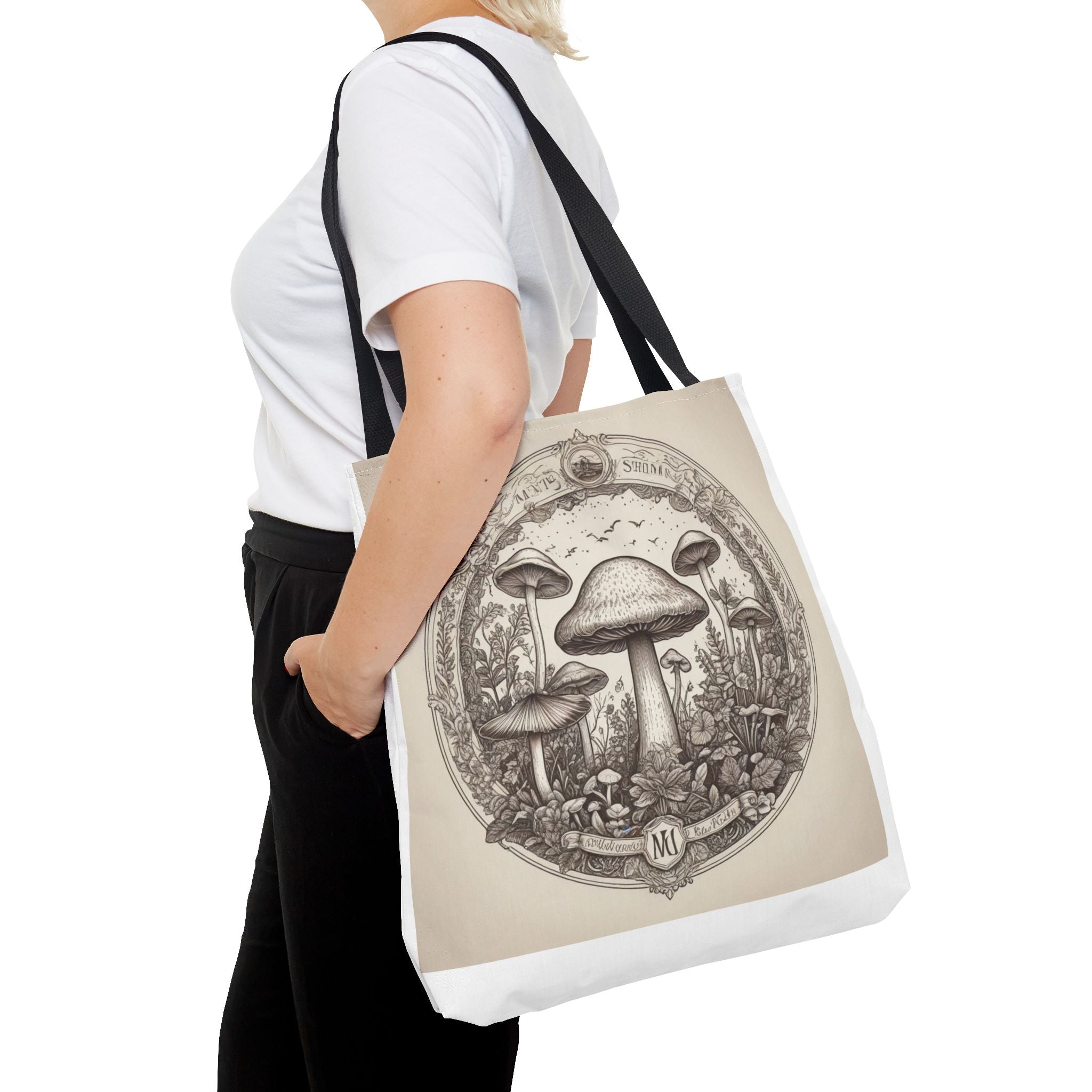 👜 Mystic Shroom Circle Tote Bag – Where Art Nouveau Meets Nature 🍄