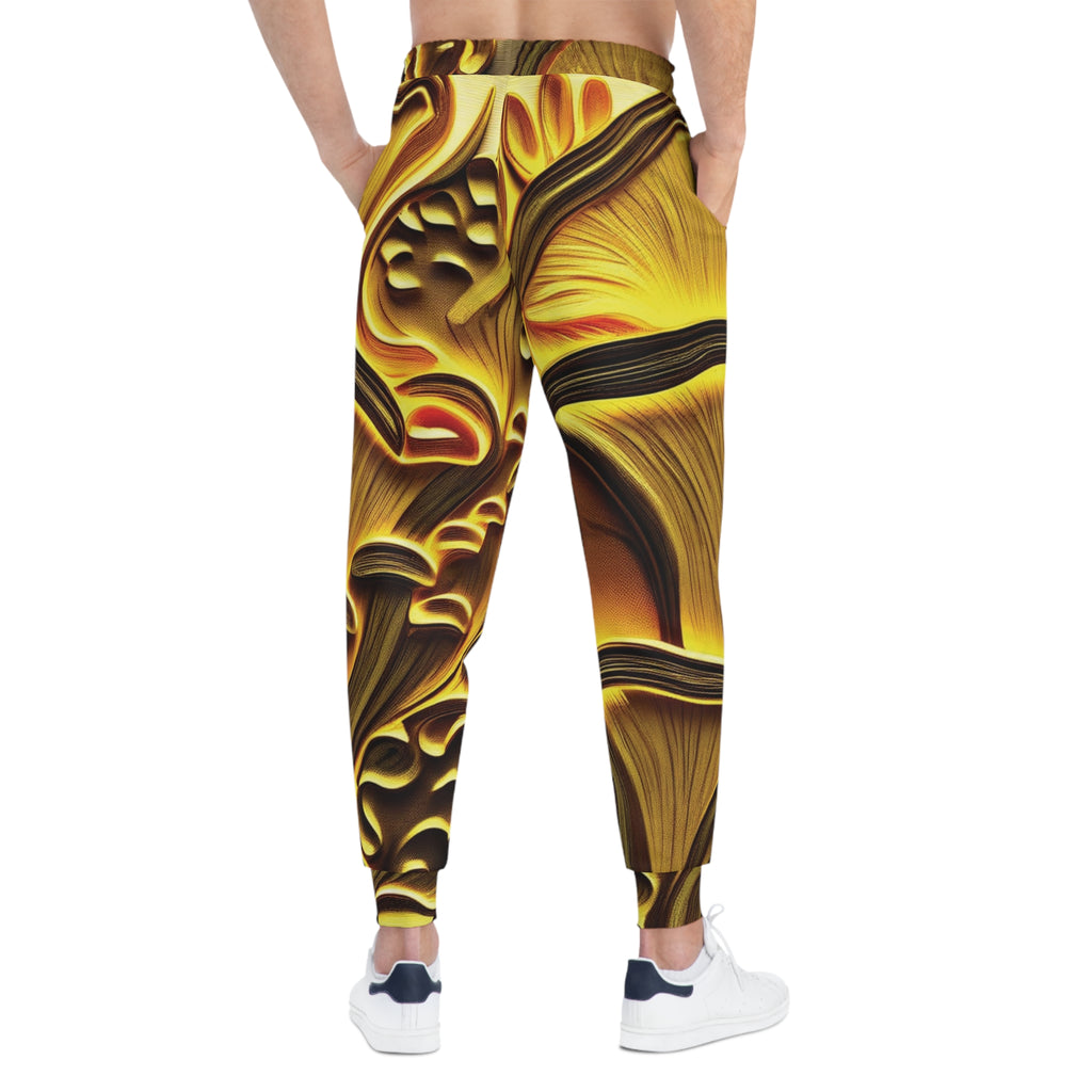 Golden Swirl Athletic Joggers — Abstract Marble Print Joggers