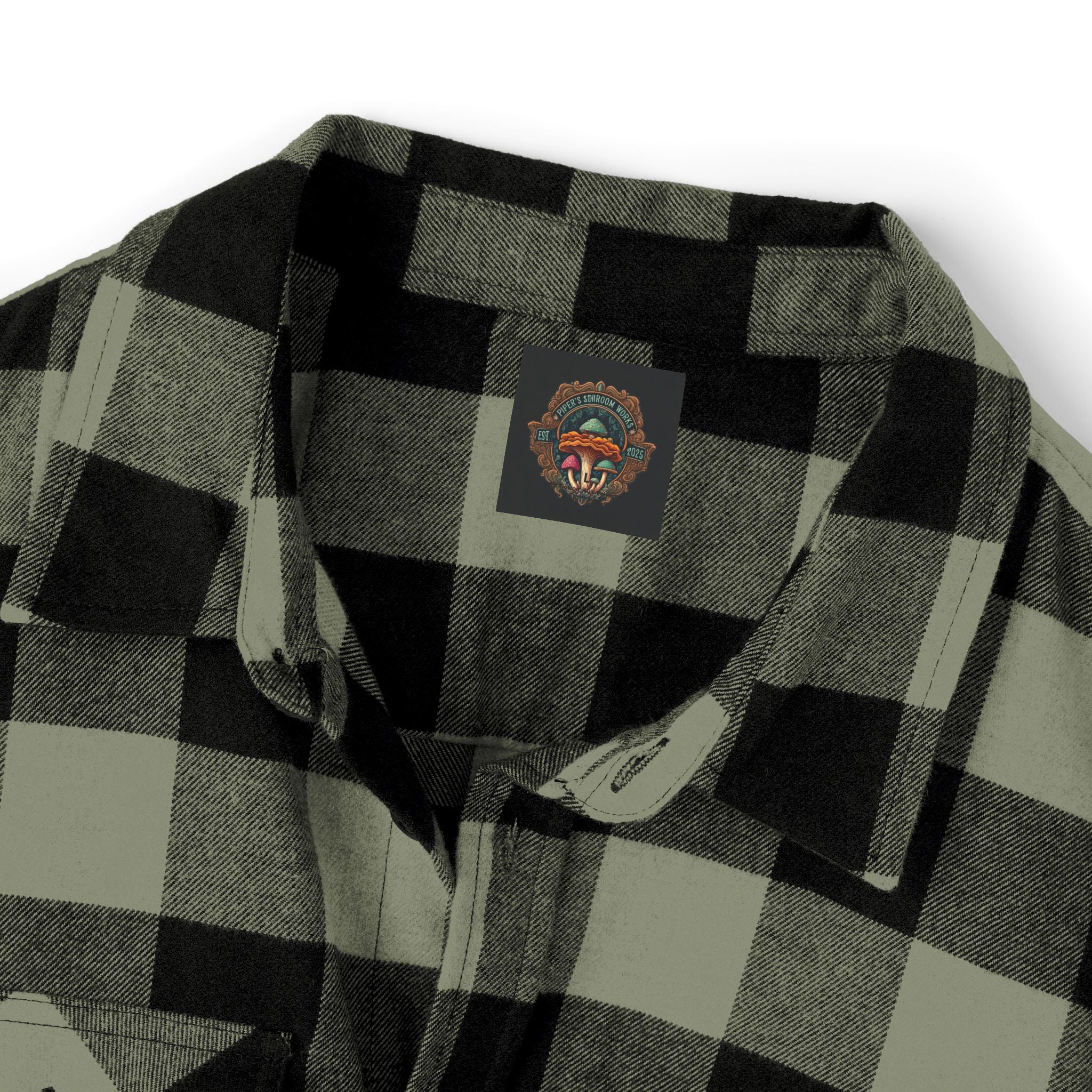 Portland Mushroom Flannel Shirt — Vintage Forest Plaid Button-Up