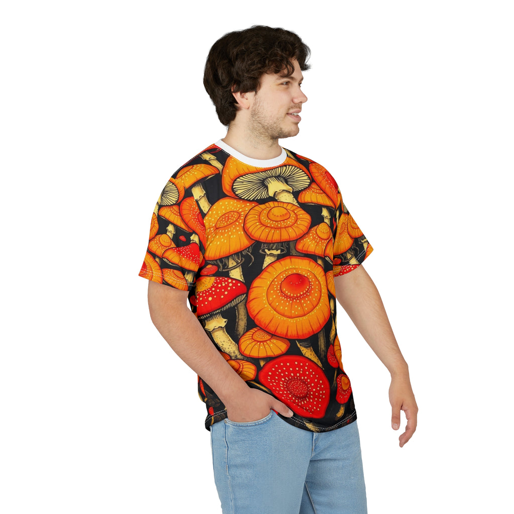 Psychedelic Orange Mushroom All-Over Print Tee