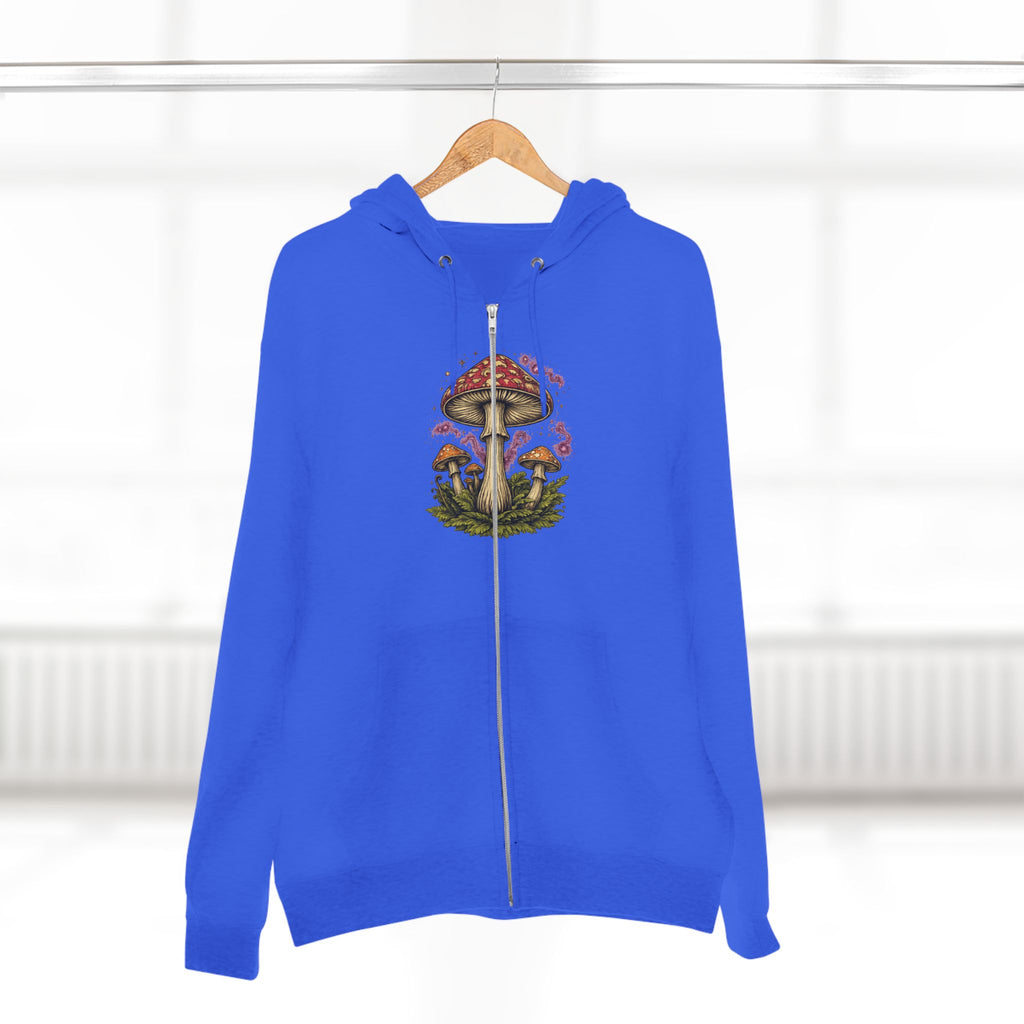 Portland Mushroom Zip Hoodie — Vintage Psychedelic Fungi Forest Jacket