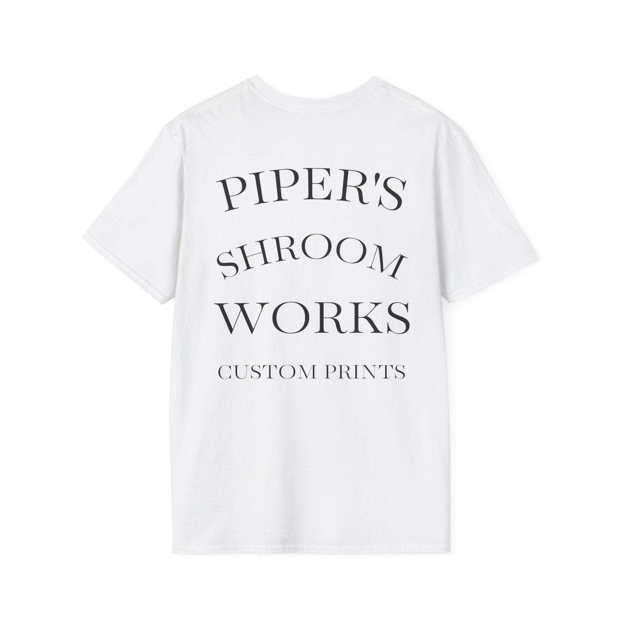 Piper's Shroom Works T-Shirt — Rainbow Drip Mushroom Graphic Tee