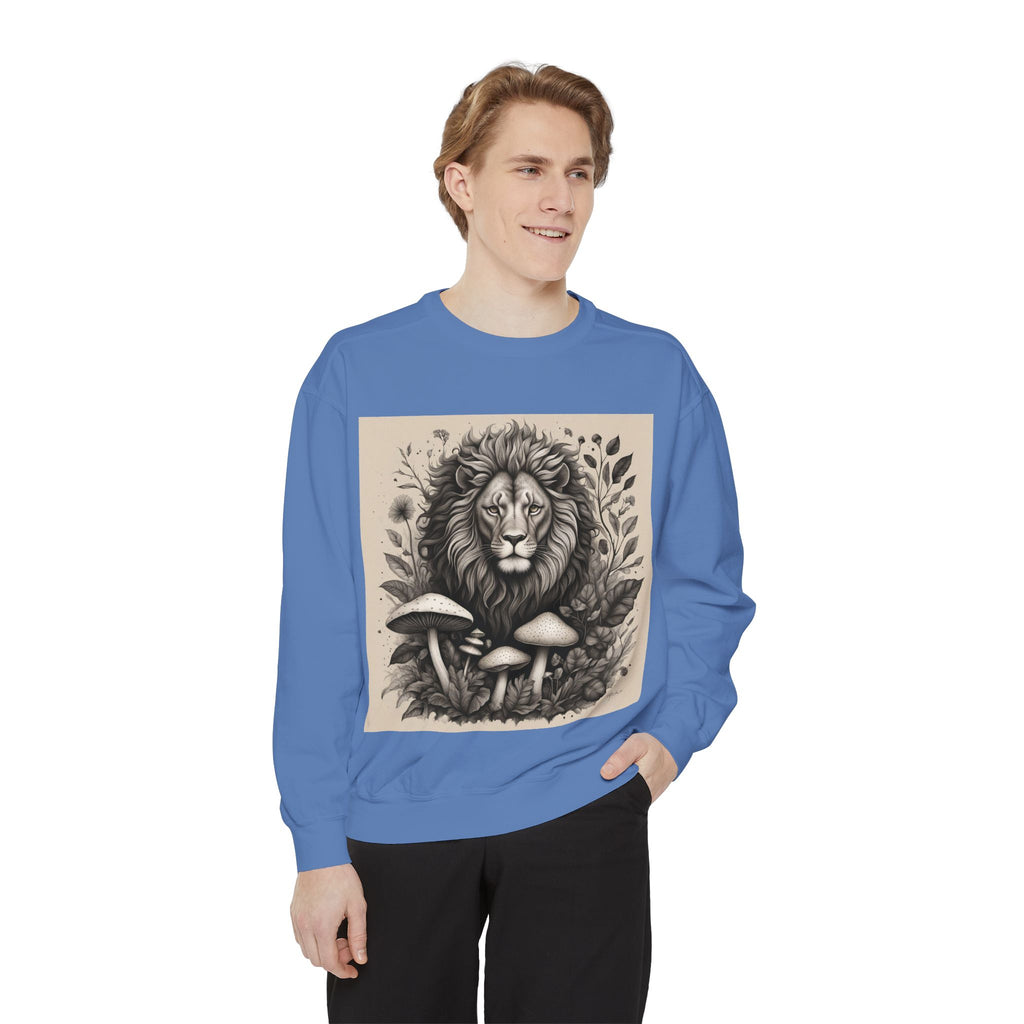 🦁 Lionheart & Shrooms Sweatshirt – Wear the Wild Within 🍄