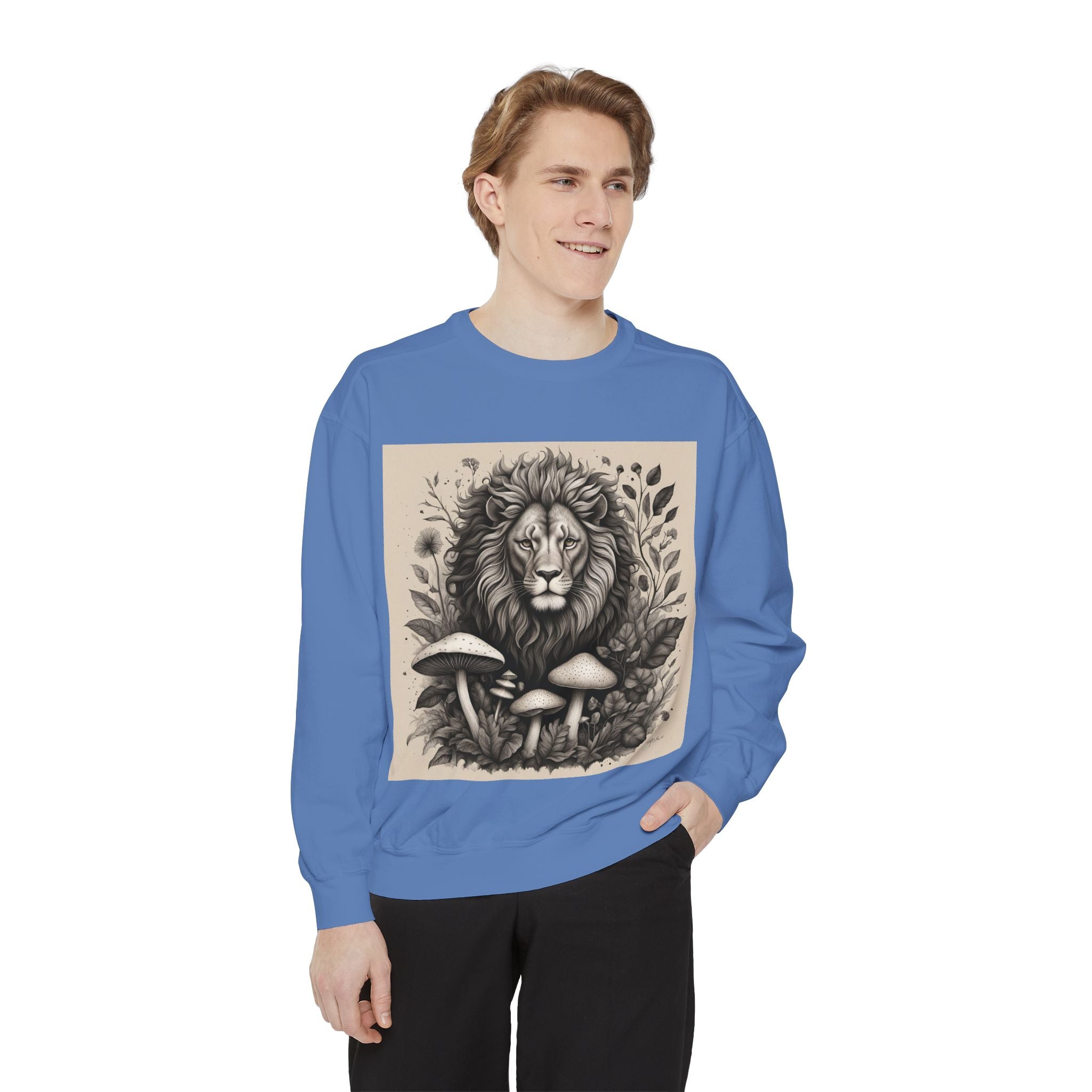 🦁 Lionheart & Shrooms Sweatshirt – Wear the Wild Within 🍄