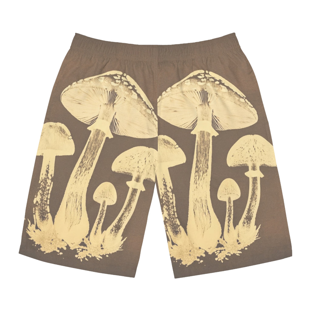 Shorts de bain imprimé champignons — Short de bain style surf botanique vintage