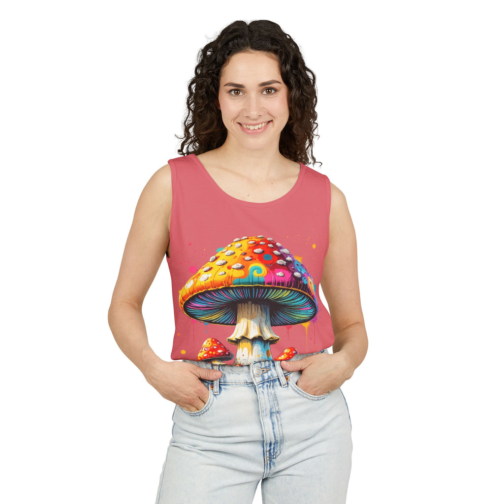Mushroom Graphic Tank Top — Colorful Psychedelic Fungi Design