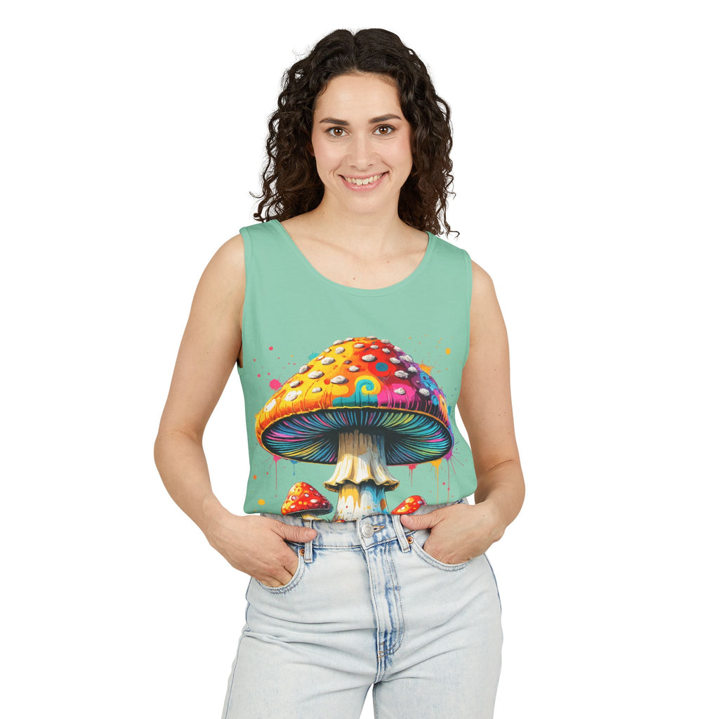 Mushroom Graphic Tank Top — Colorful Psychedelic Fungi Design
