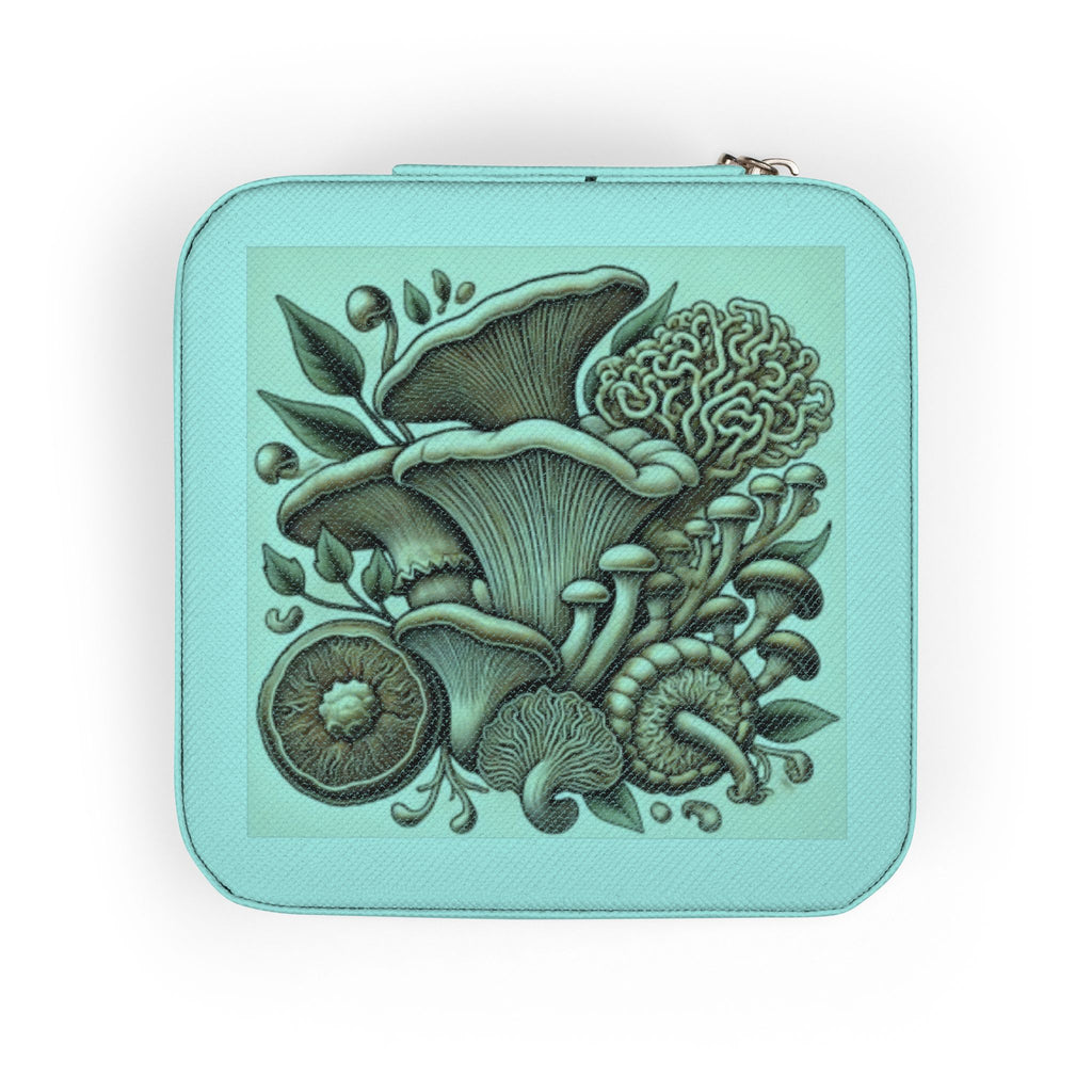 Mushroom Garden Jewelry Travel Case – Compact Velvet-Lined Organizer