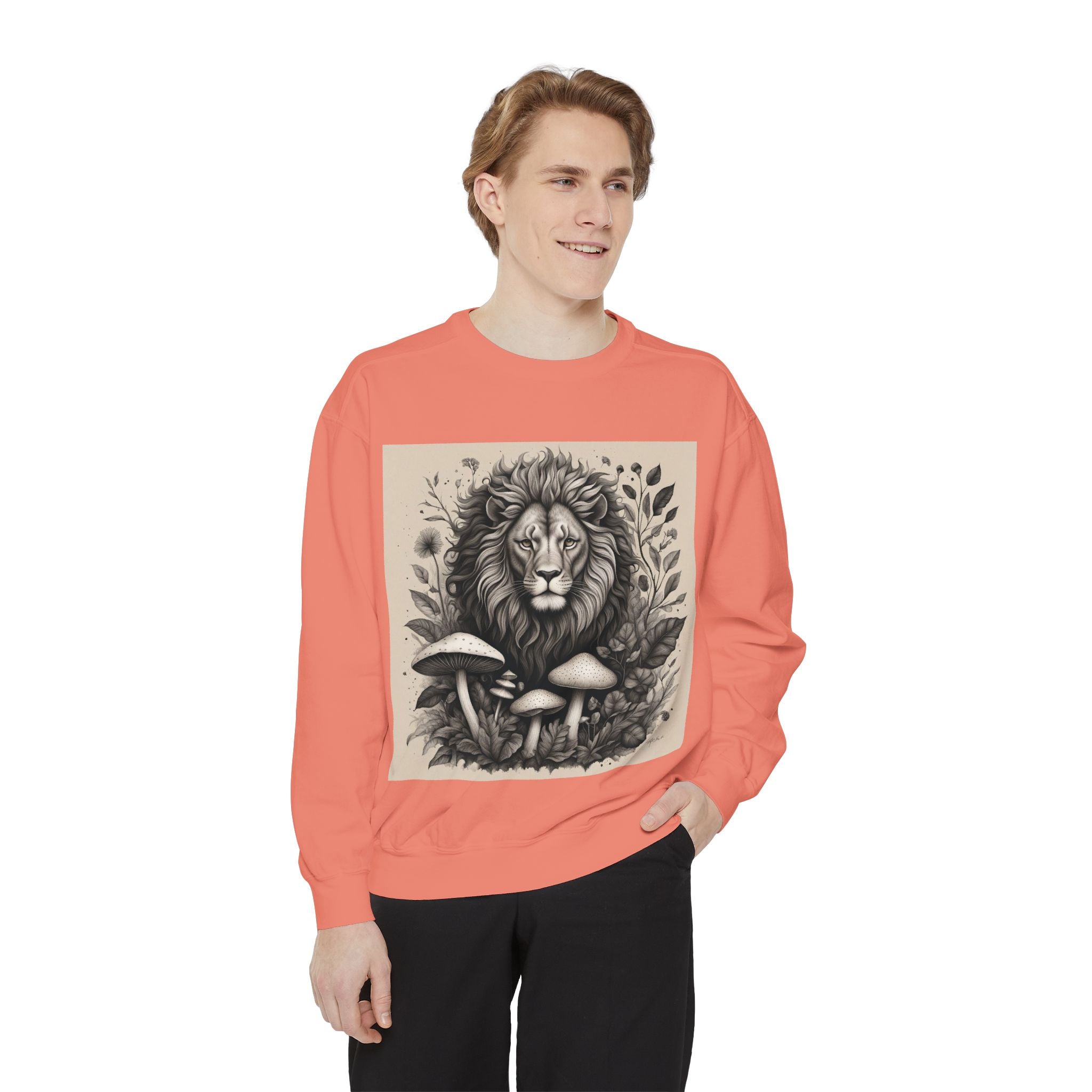 🦁 Lionheart & Shrooms Sweatshirt – Wear the Wild Within 🍄