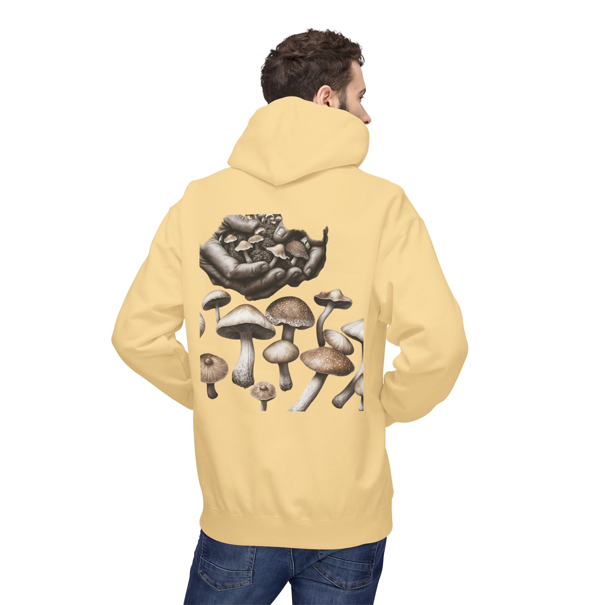 Mushroom Art Hoodie — Botanical Foraging Graphic Pullover