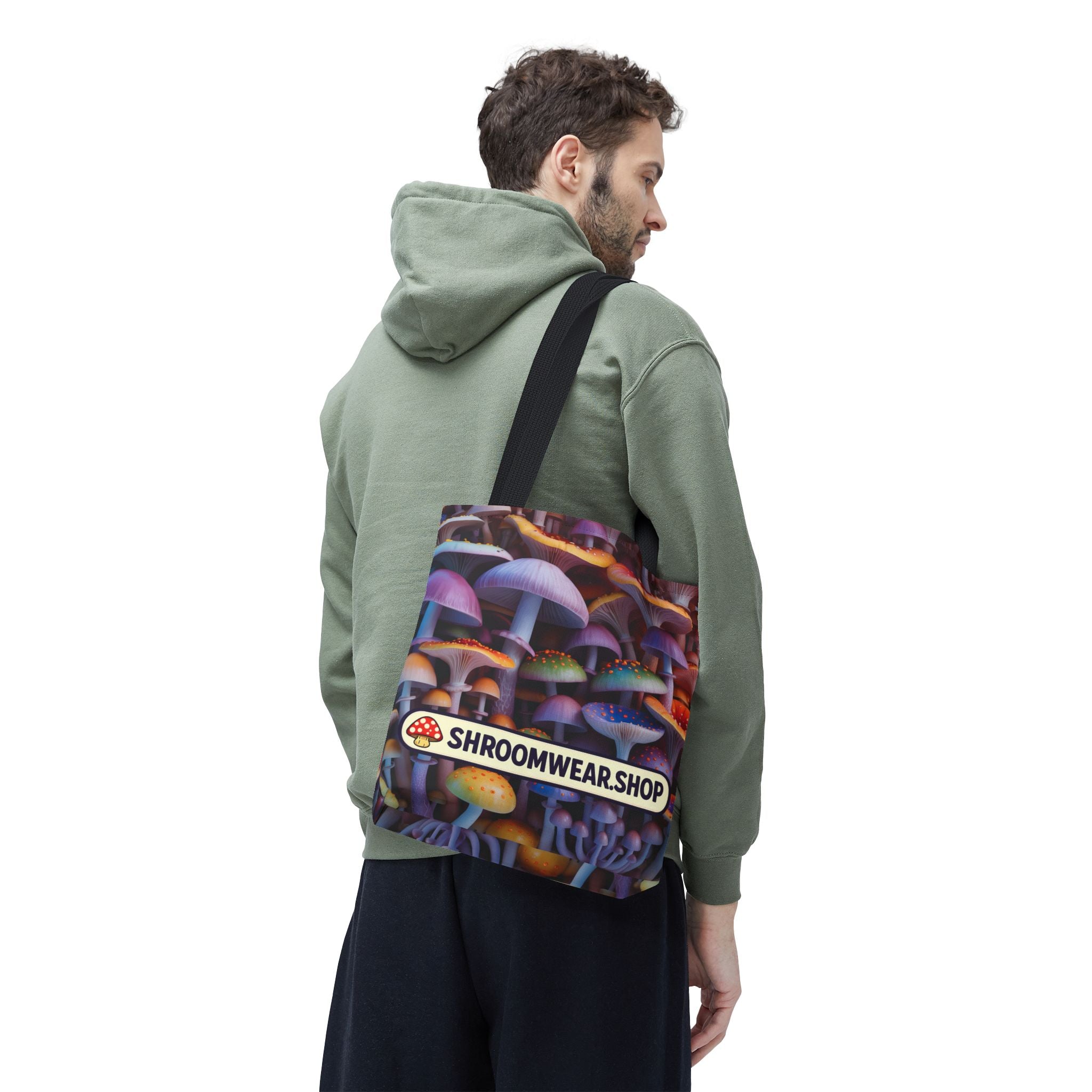 Tote Bag: Psychedelic Mushroom Tote Bag — Colorful Shroom Print Tote