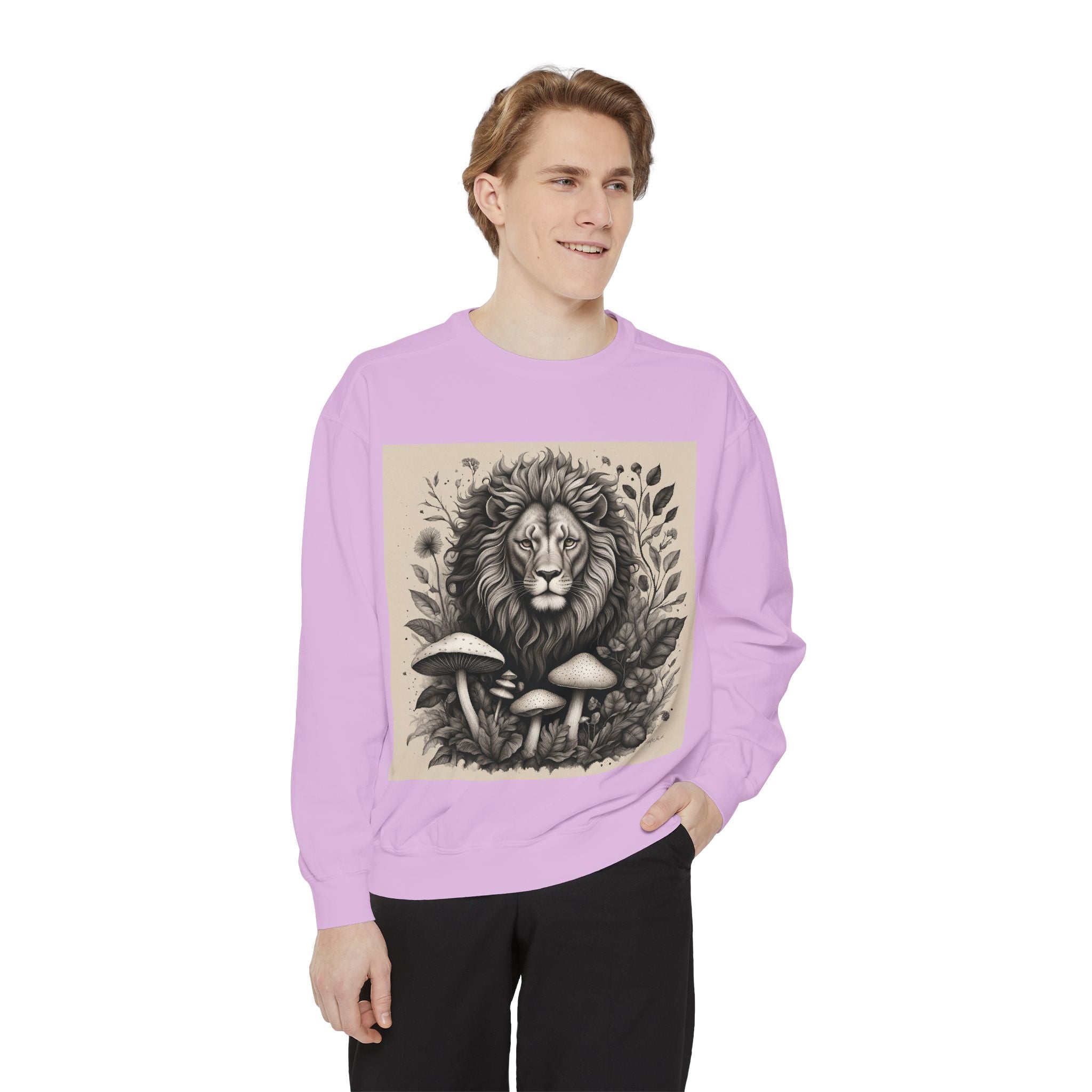 🦁 Lionheart & Shrooms Sweatshirt – Wear the Wild Within 🍄