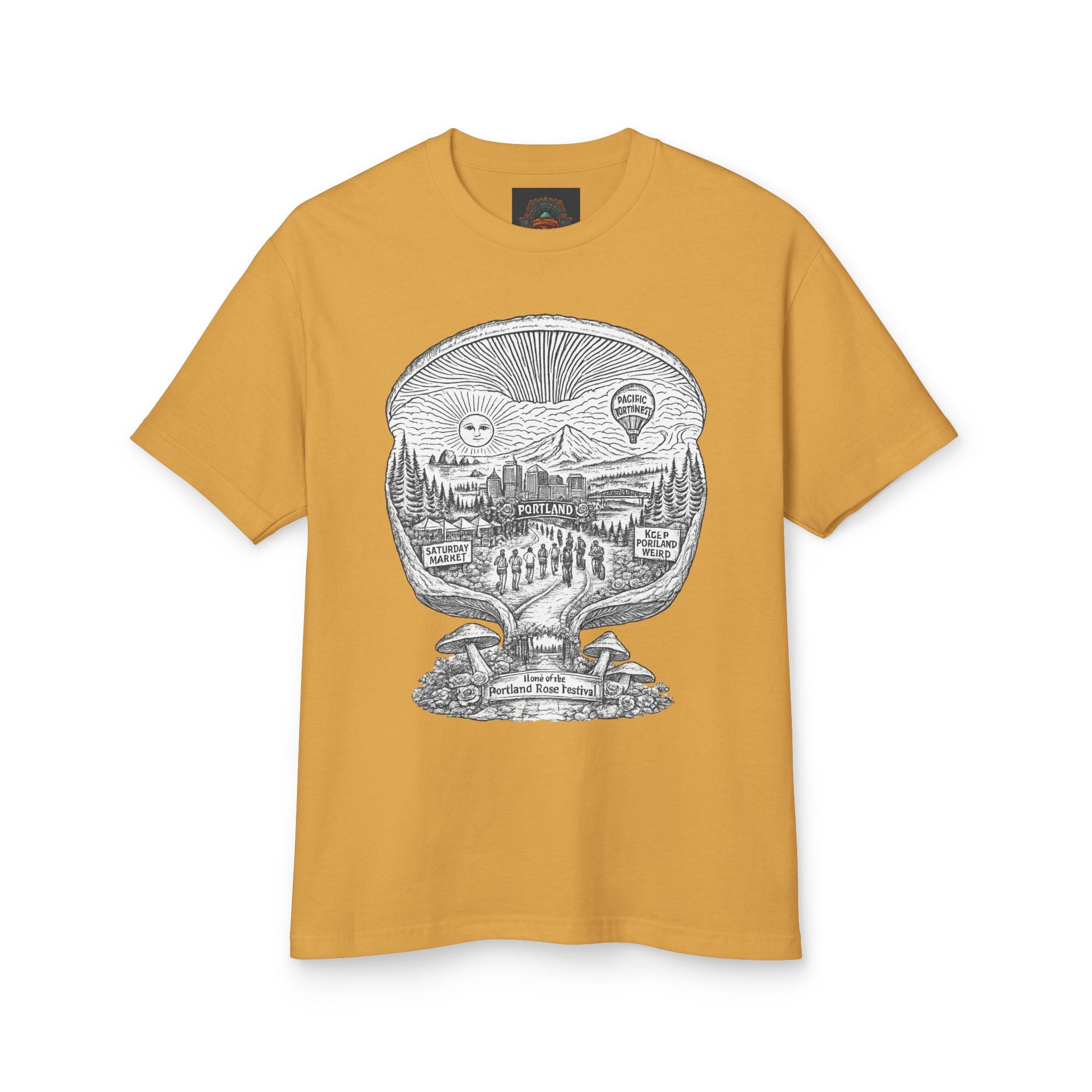 City Portland: Portland Mushrooms Graphic Tee — Vintage Outdoor Nature T-Shirt