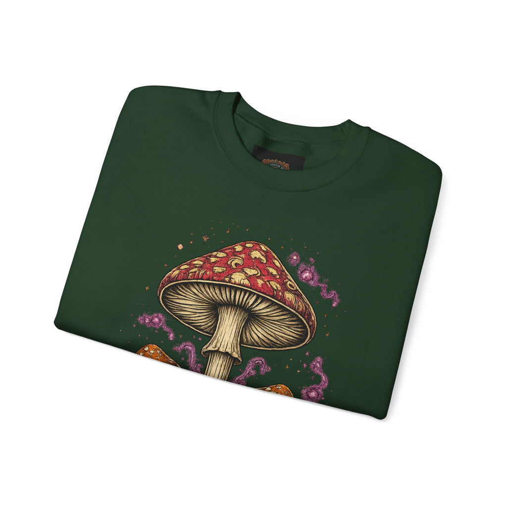 Mushroom Vancouver Crewneck Sweatshirt — Scenic Pacific Northwest Fungi Design
