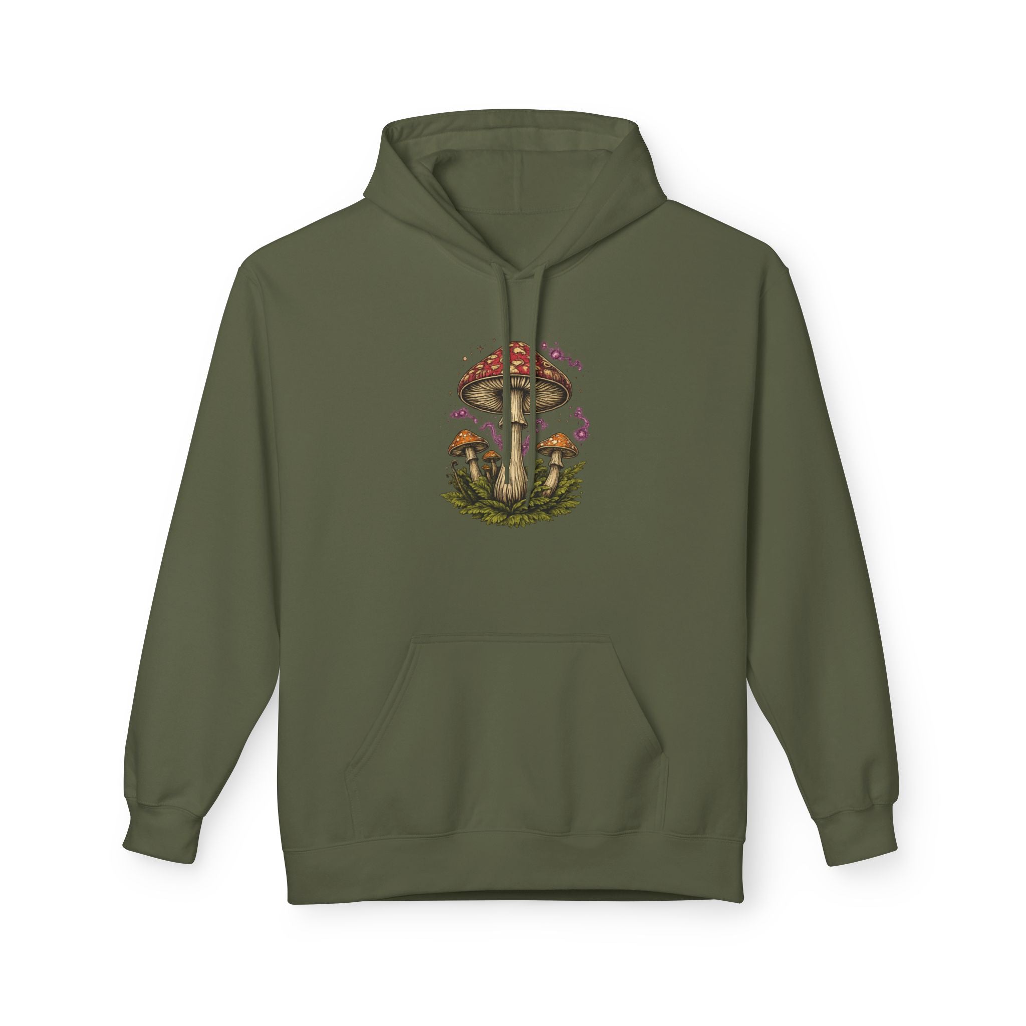 Mushroom Art Hoodie — Botanical Foraging Graphic Pullover