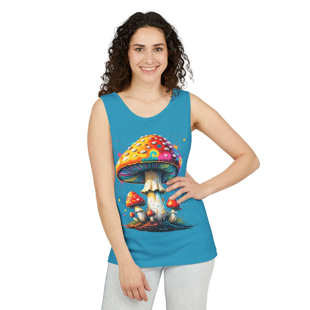 Mushroom Graphic Tank Top — Colorful Psychedelic Fungi Design