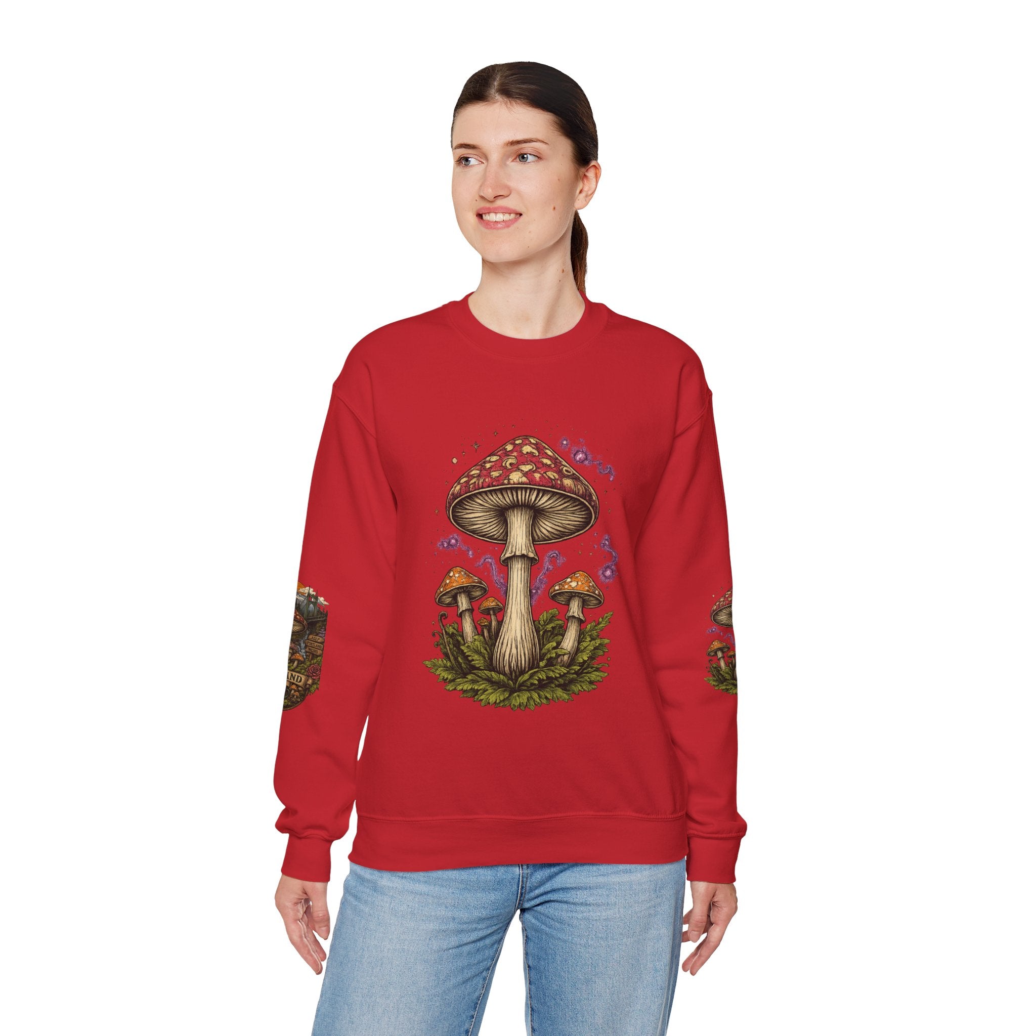 Mushroom Crewneck Sweatshirt — Portland Vintage Psychedelic Fungi Graphic