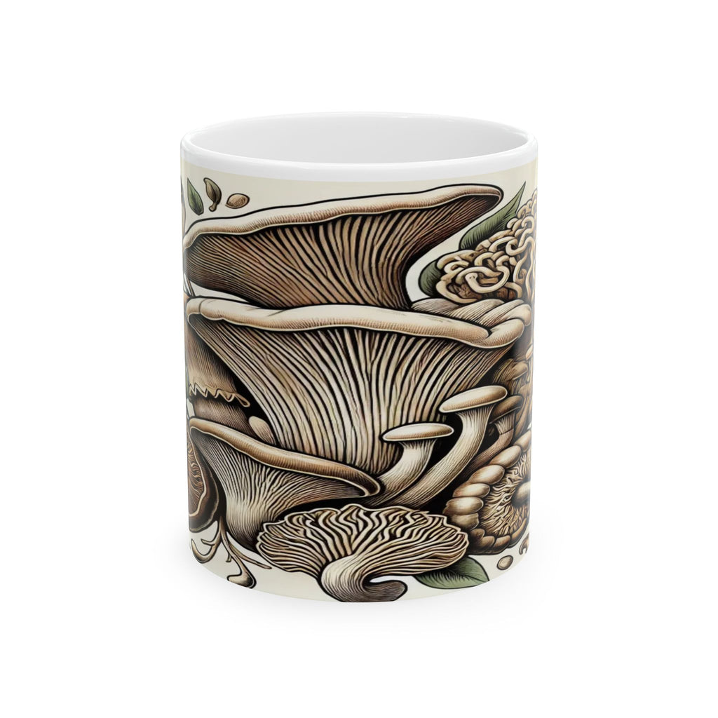Mug: Mushroom Botanical Ceramic Mug — Earthy Foraged Fungi Art (11oz, 15oz)
