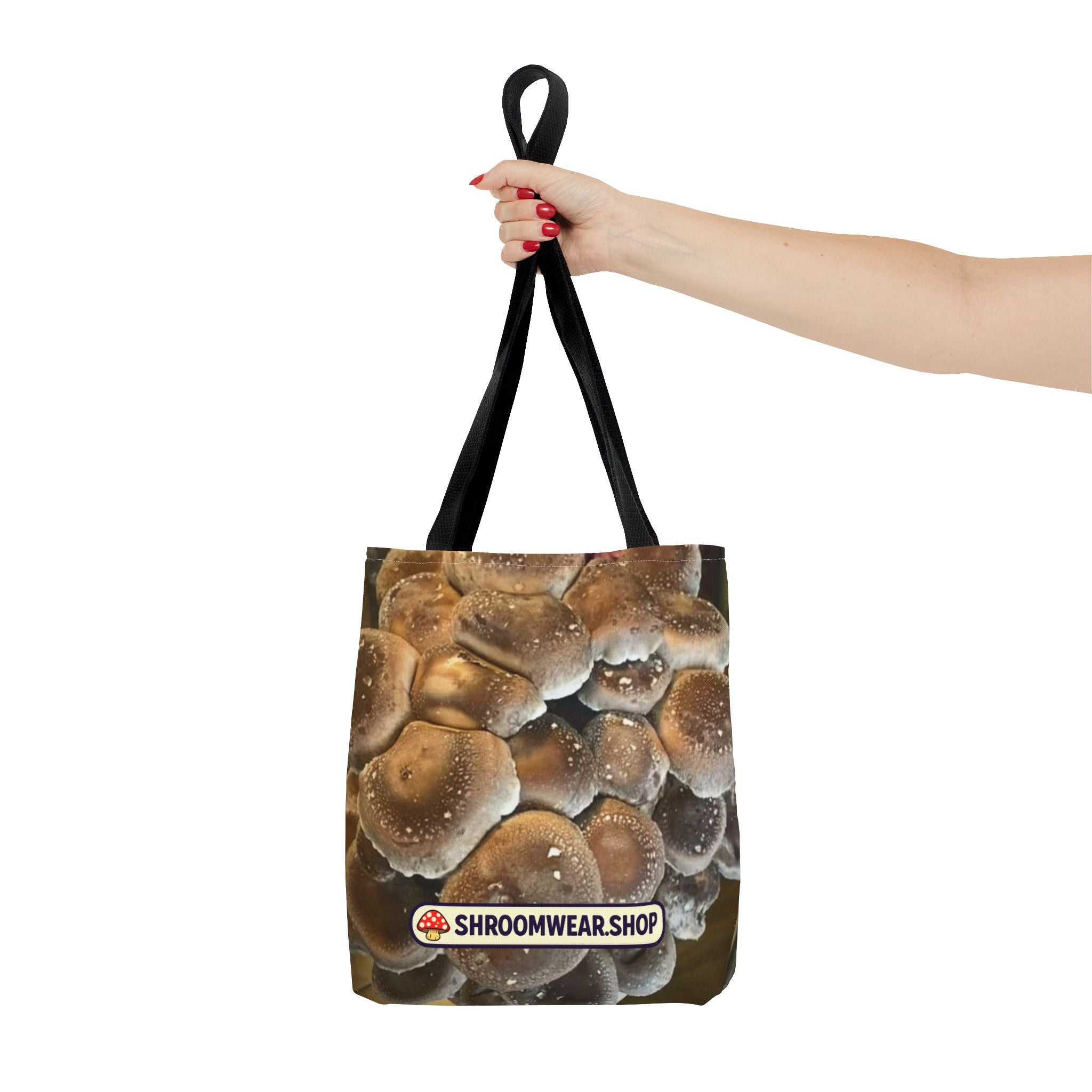 Bag: Mushroom Print Tote Bag-Over-Print Canvas Tote