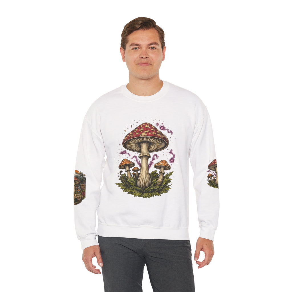 Mushroom Crewneck Sweatshirt — Portland Vintage Psychedelic Fungi Graphic
