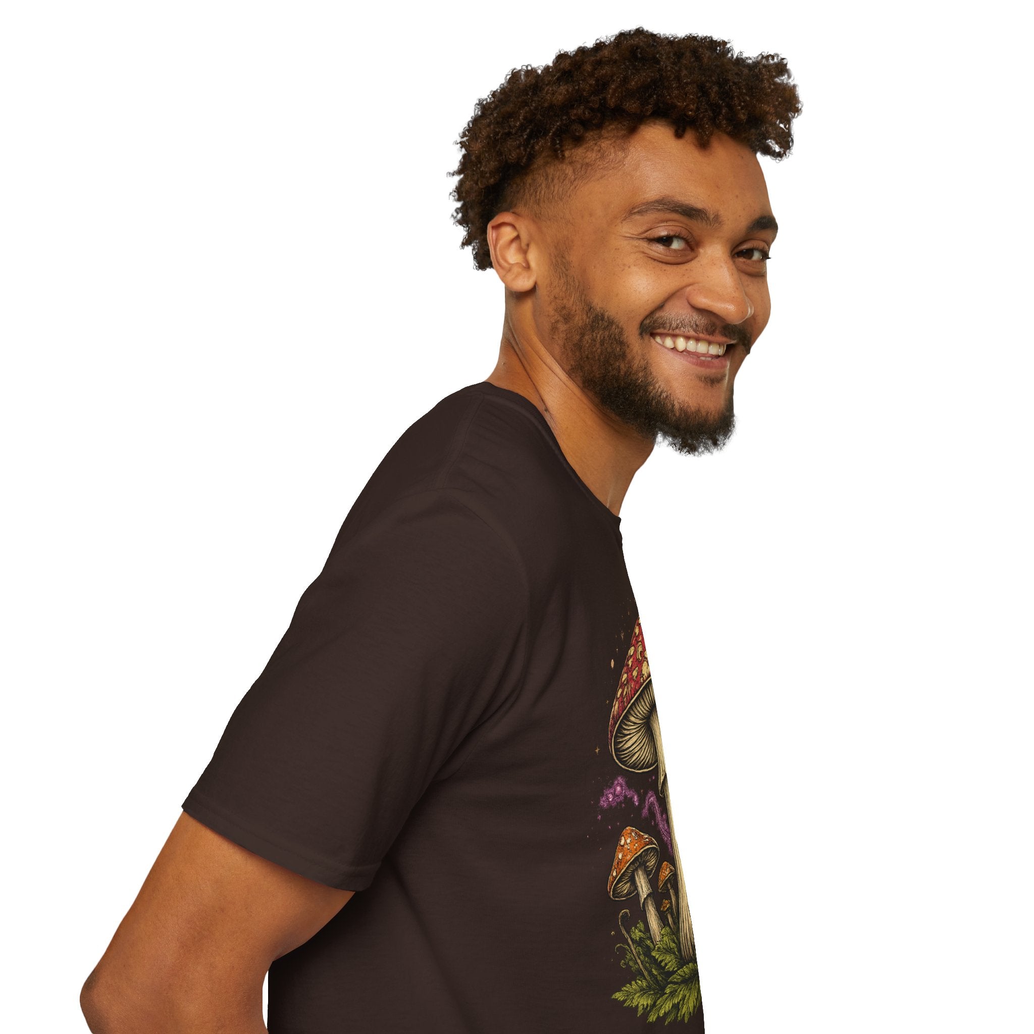 Psychedelic Mushroom Graphic T-Shirt — Red Amanita Illustration