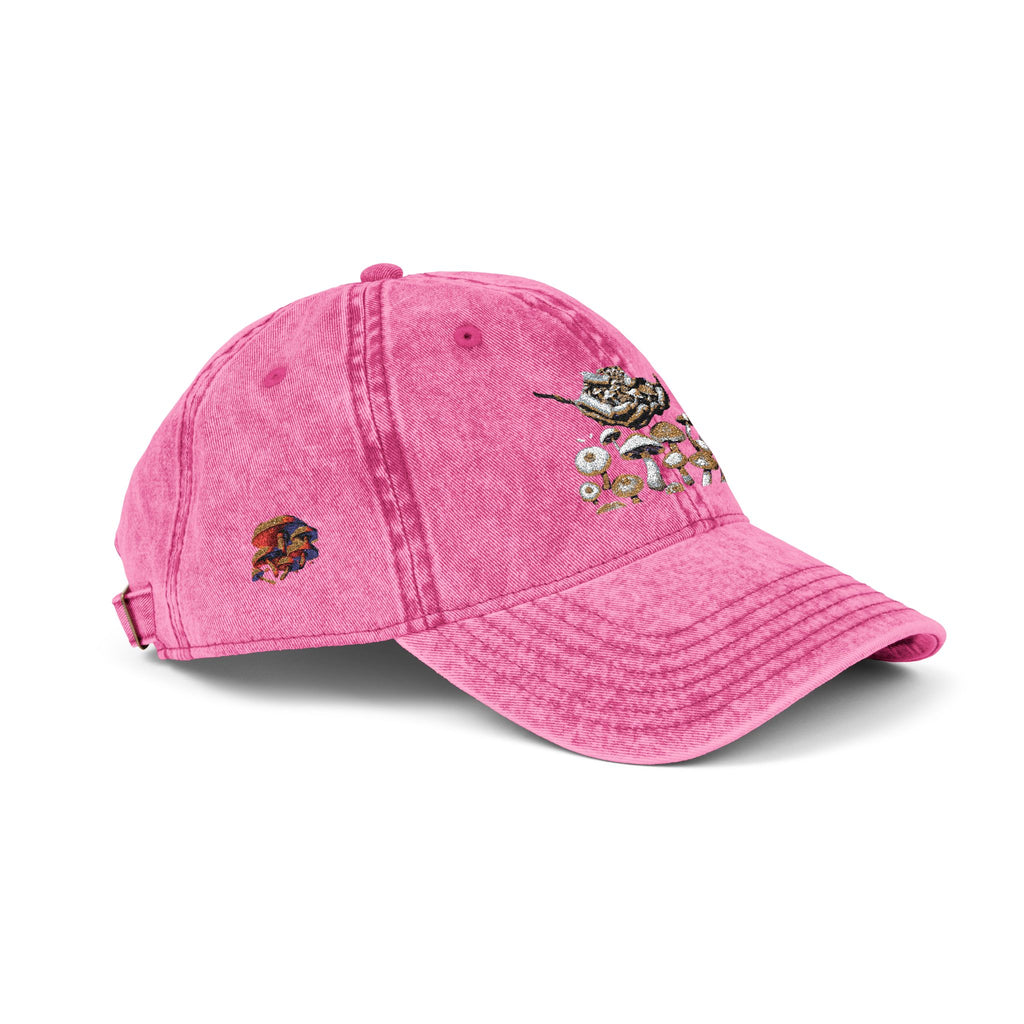 Vintage Embroidered Floral Cap — Retro Red Dad Hat