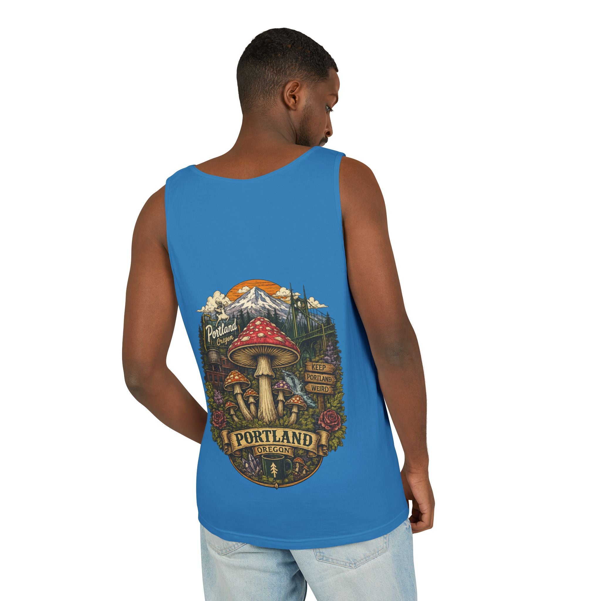 Mushroom Graphic Tank Top — Colorful Psychedelic Fungi Design