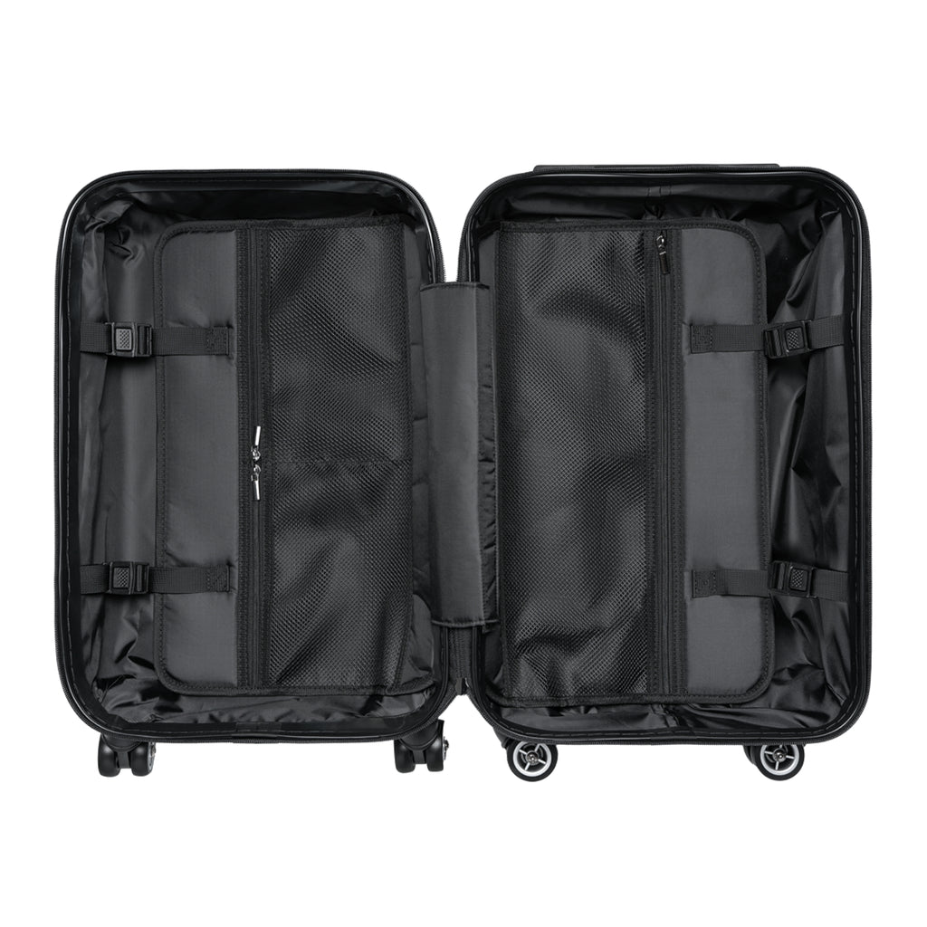 Mushroom Illustration Suitcase — Vintage Botanical Carry-On Luggage
