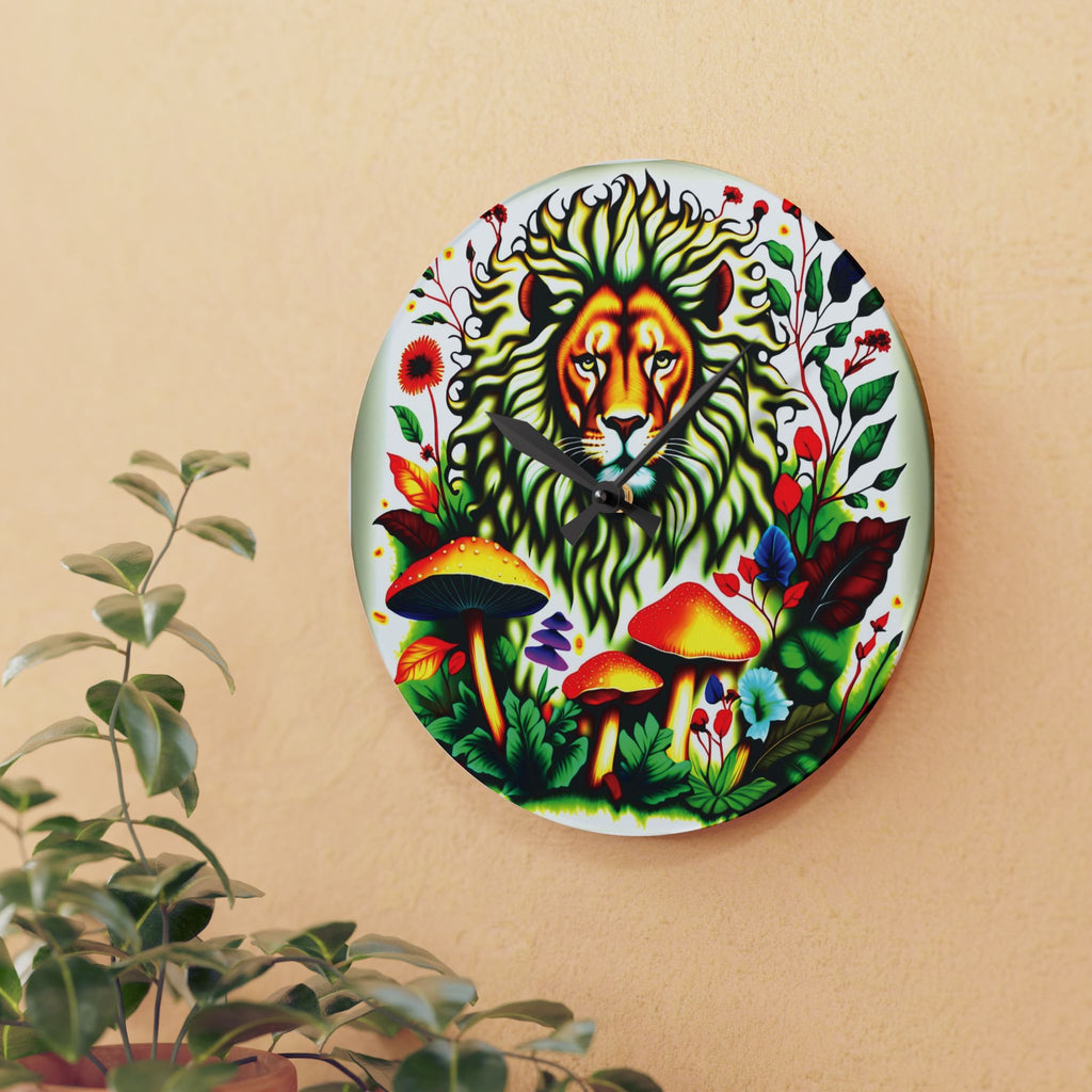 🦁🍄 Lion & Mushrooms Round Clock or Square Clock🦁🍄