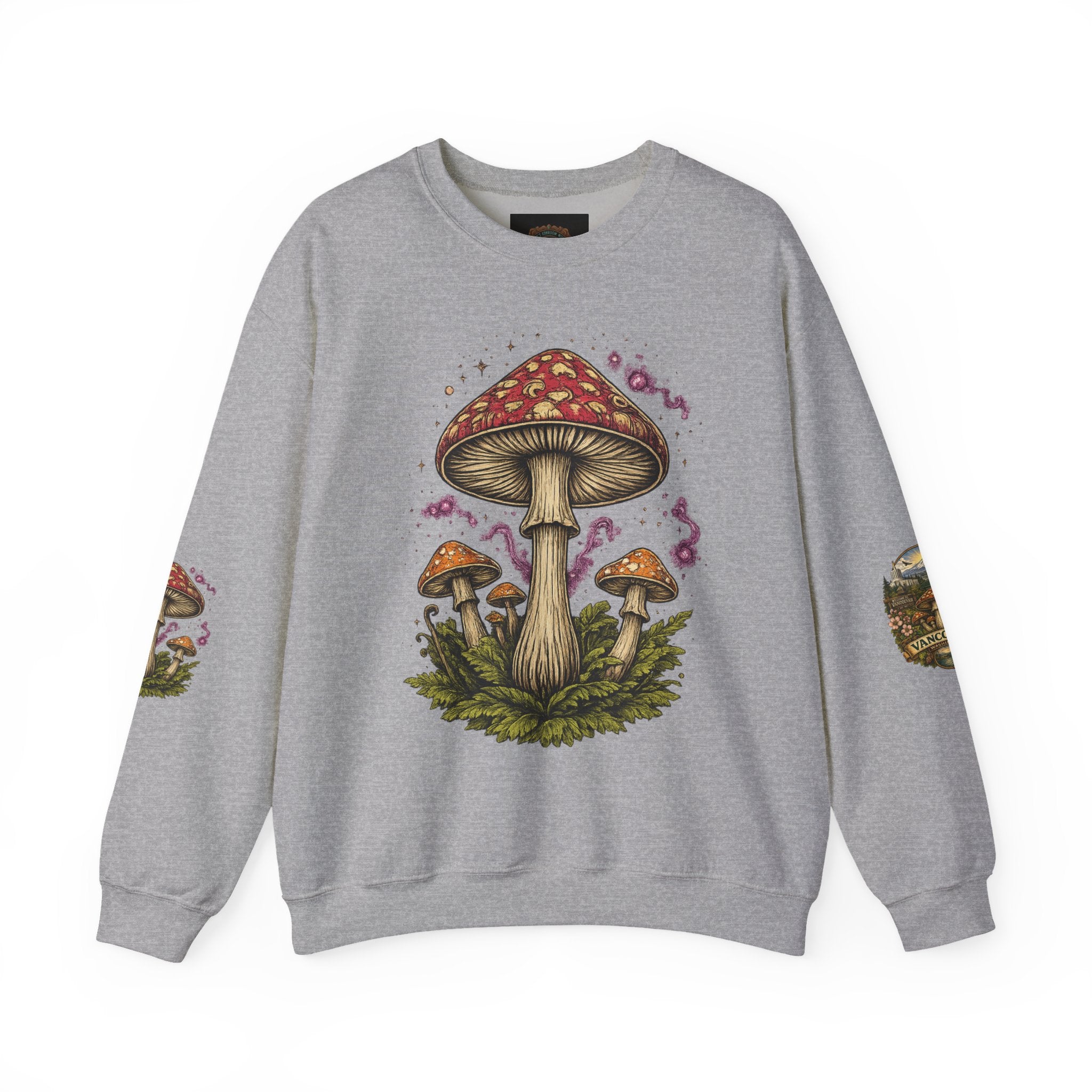 Mushroom Vancouver Crewneck Sweatshirt — Scenic Pacific Northwest Fungi Design
