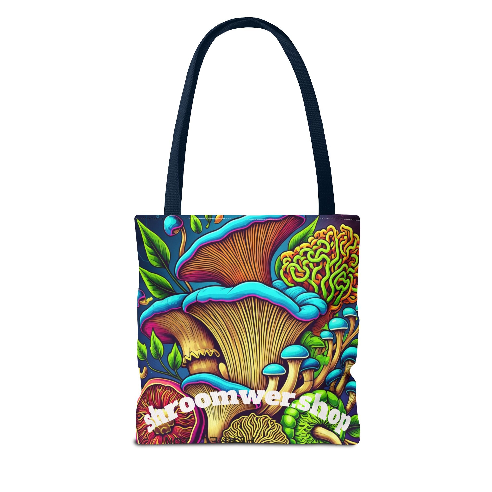 Bag: Mushroom Art Tote Bag – Psychedelic Fungi All-Over Print Eco Tote