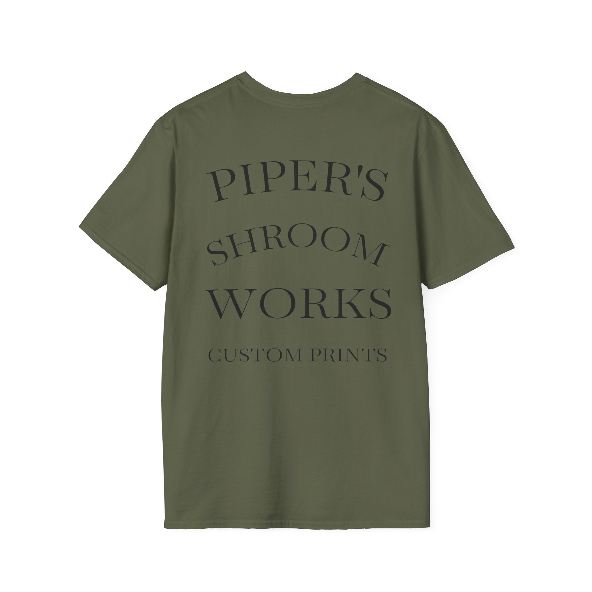 Piper's Shroom Works T-Shirt — Rainbow Drip Mushroom Graphic Tee