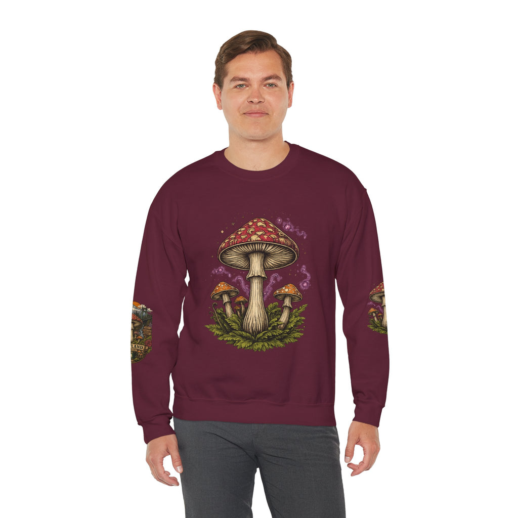 Mushroom Crewneck Sweatshirt — Portland Vintage Psychedelic Fungi Graphic
