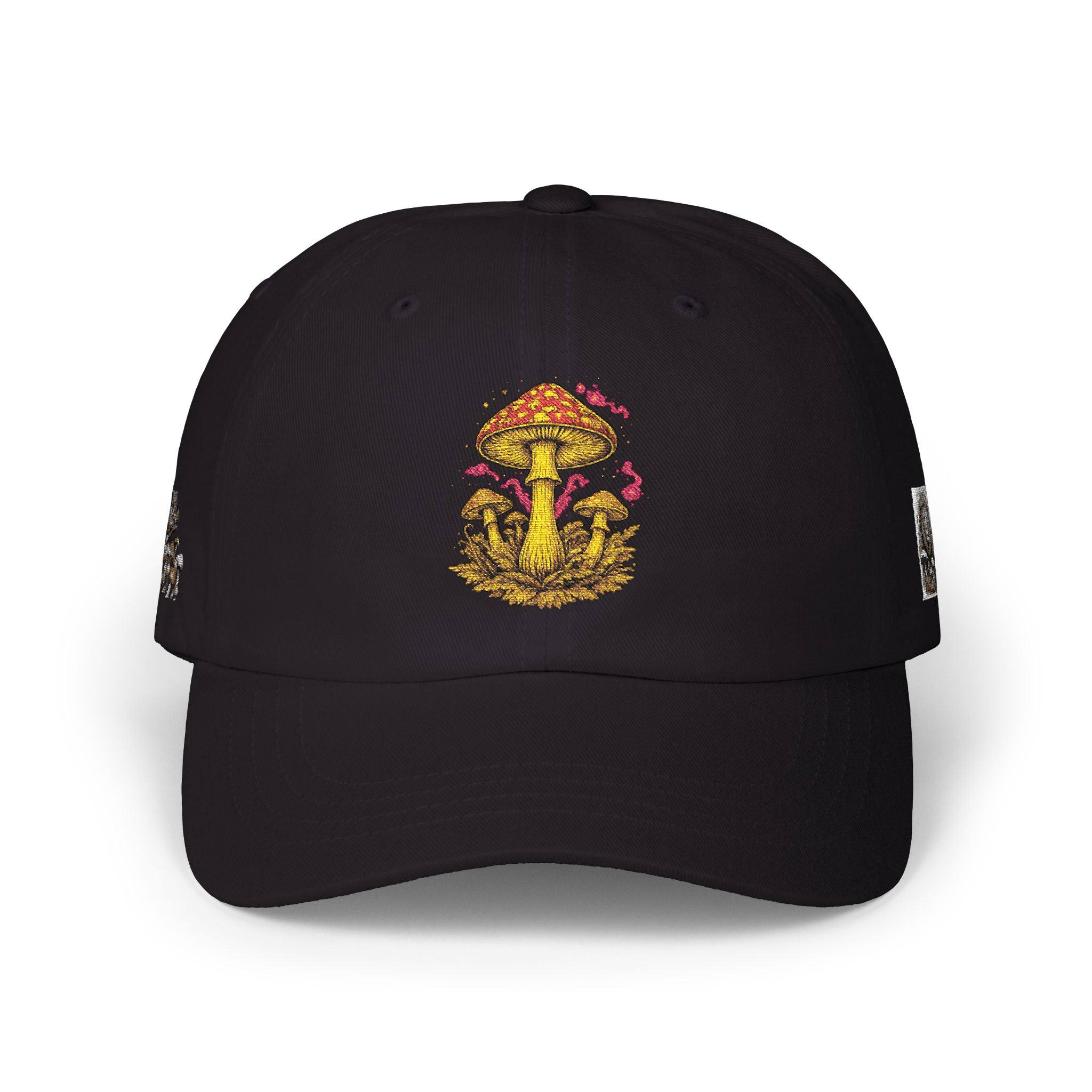 Mushroom Cluster Dad Cap — Psychedelic Nature Embroidered Baseball Hat