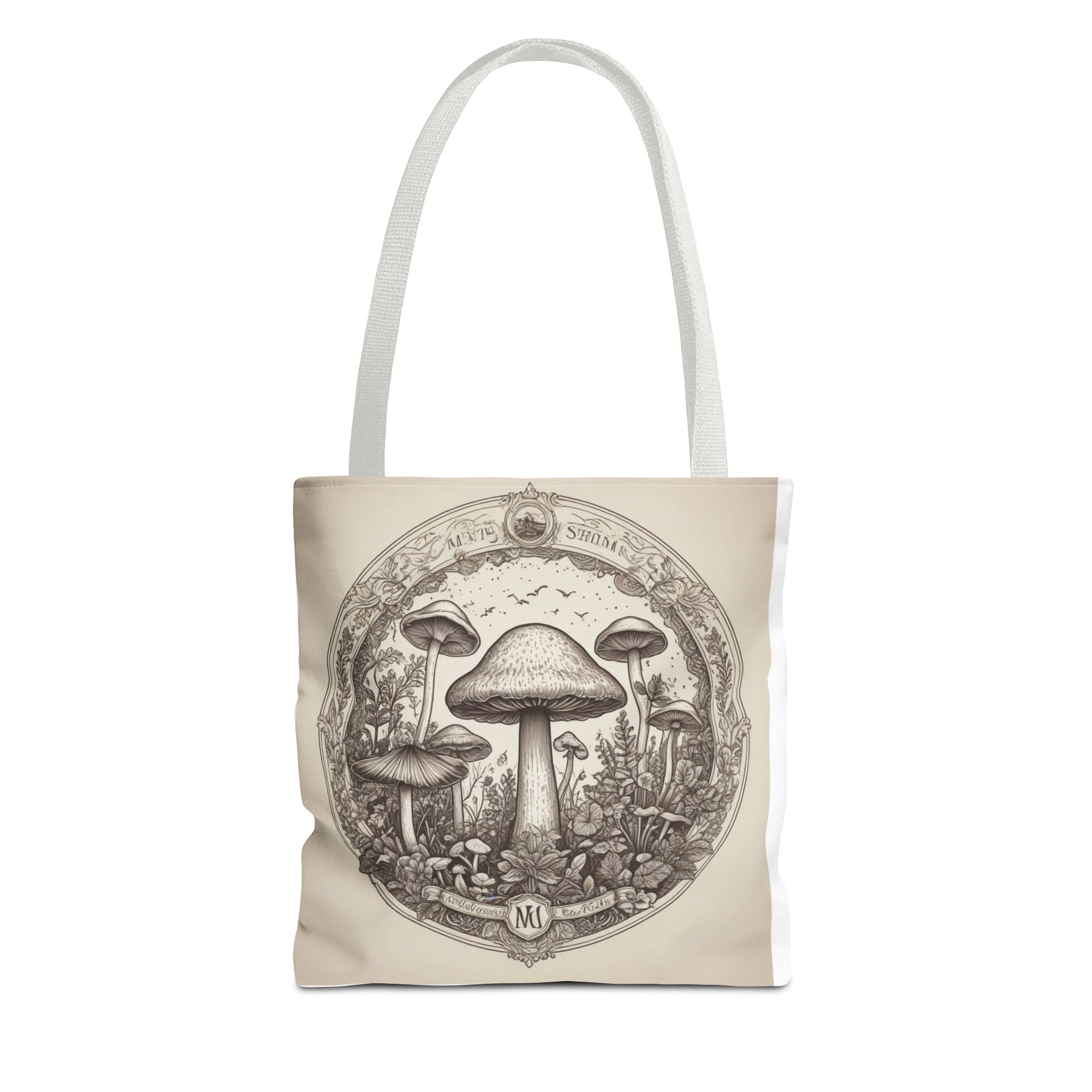 👜 Mystic Shroom Circle Tote Bag – Where Art Nouveau Meets Nature 🍄