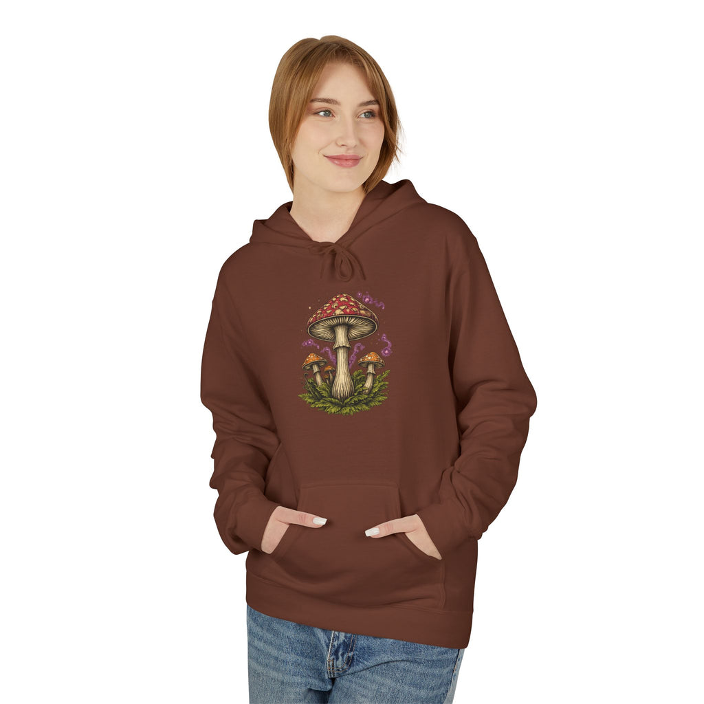 Mushroom Art Hoodie — Botanical Foraging Graphic Pullover