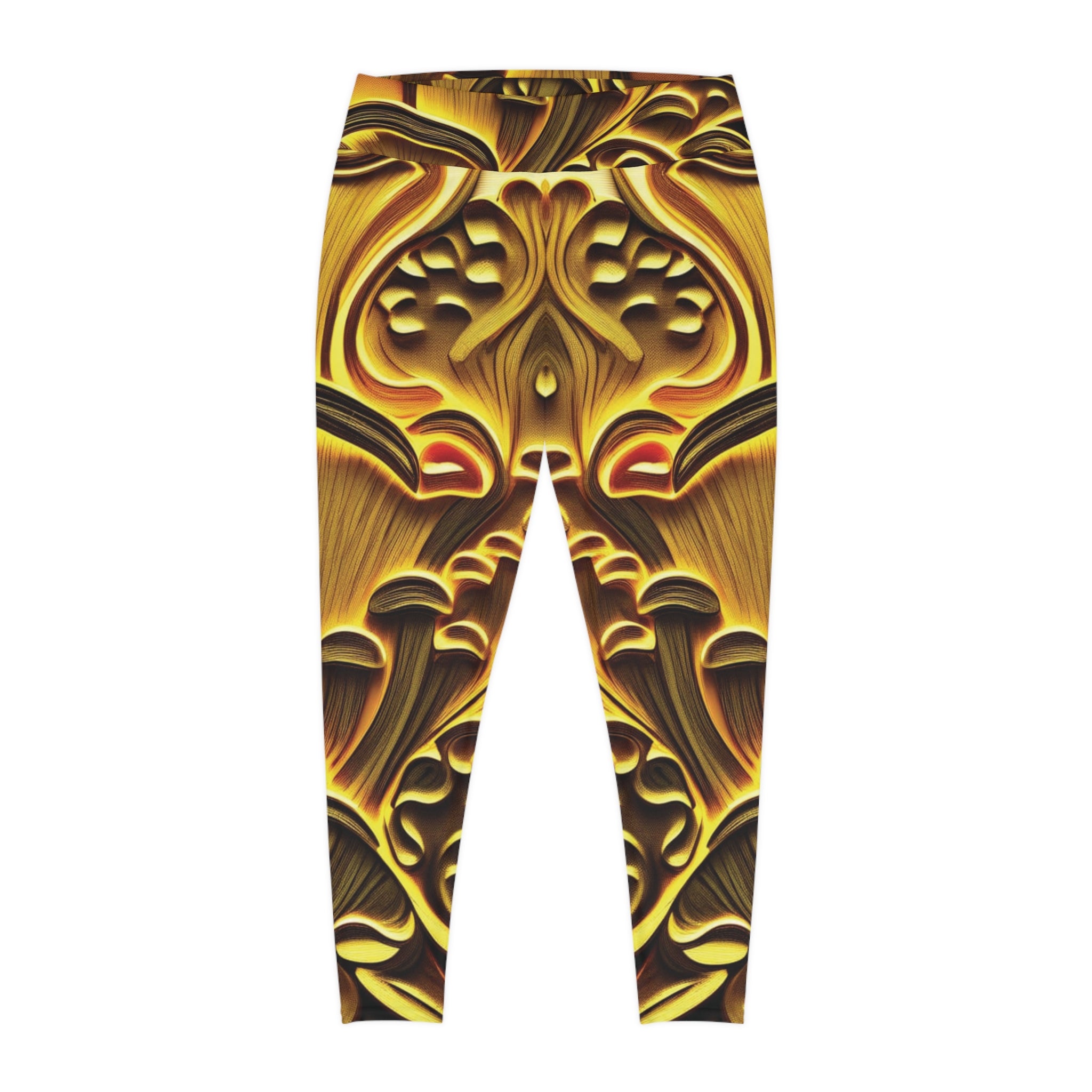 Plus Size Leggings — Golden Baroque All-Over Print