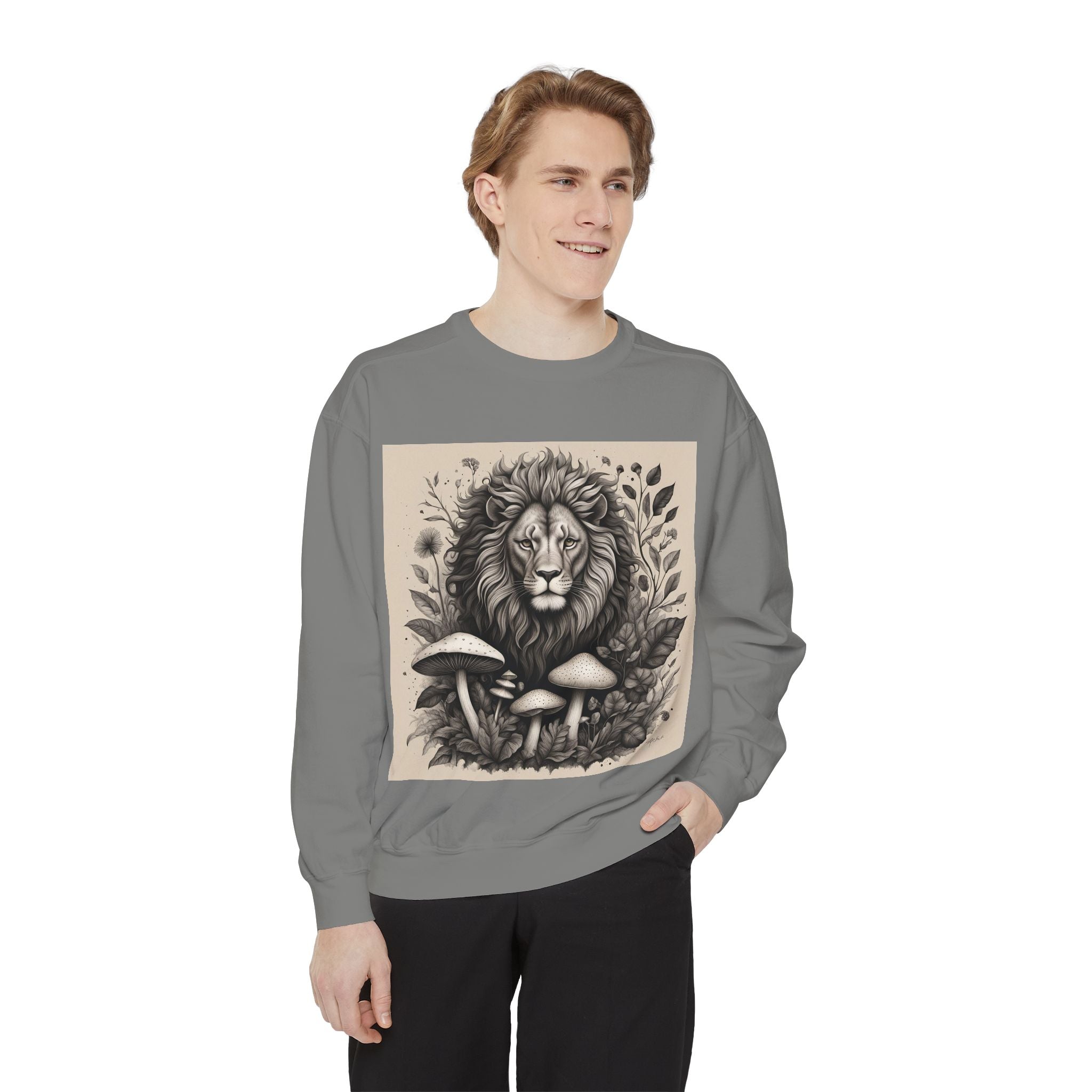 🦁 Lionheart & Shrooms Sweatshirt – Wear the Wild Within 🍄