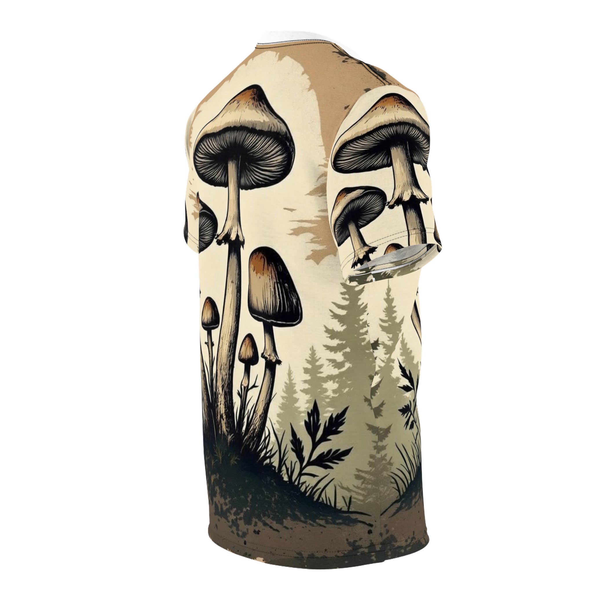 Psychedelic Mushroom All-Over Print T-Shirt – Woodland Fungi Graphic Tee