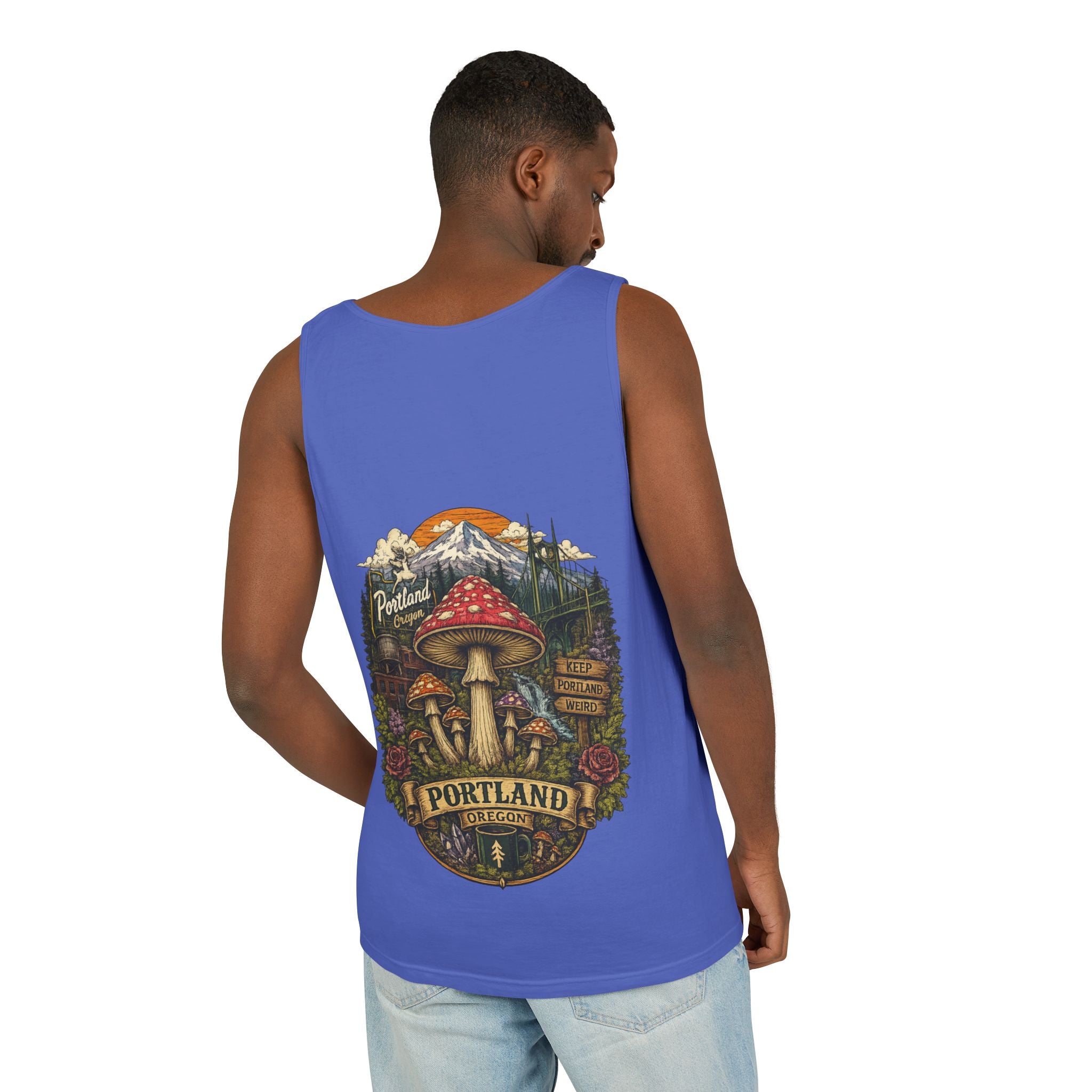 Mushroom Graphic Tank Top — Colorful Psychedelic Fungi Design