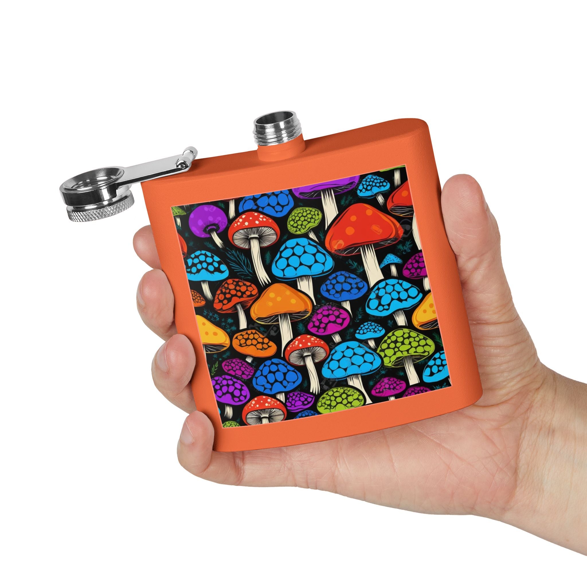 🌈 Psychedelic Pop Shroom Flask – Sip Boldly, Live Colorfully 🍄