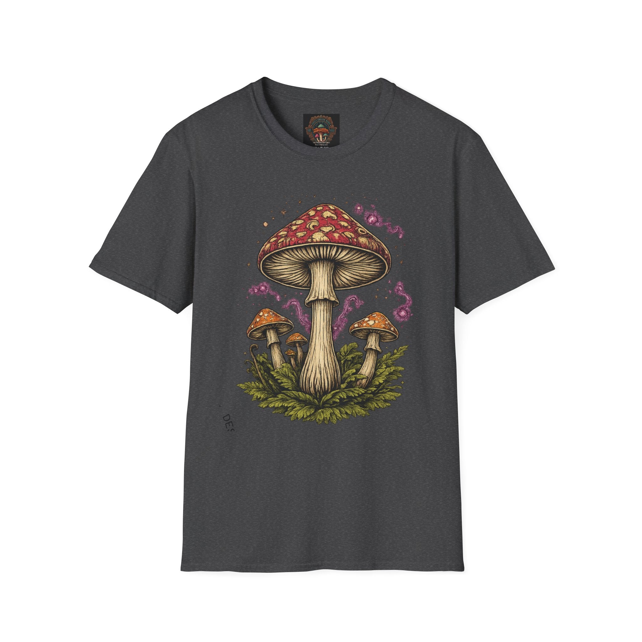 Mushroom Illustration T-Shirt – Vintage Red Toadstool Graphic