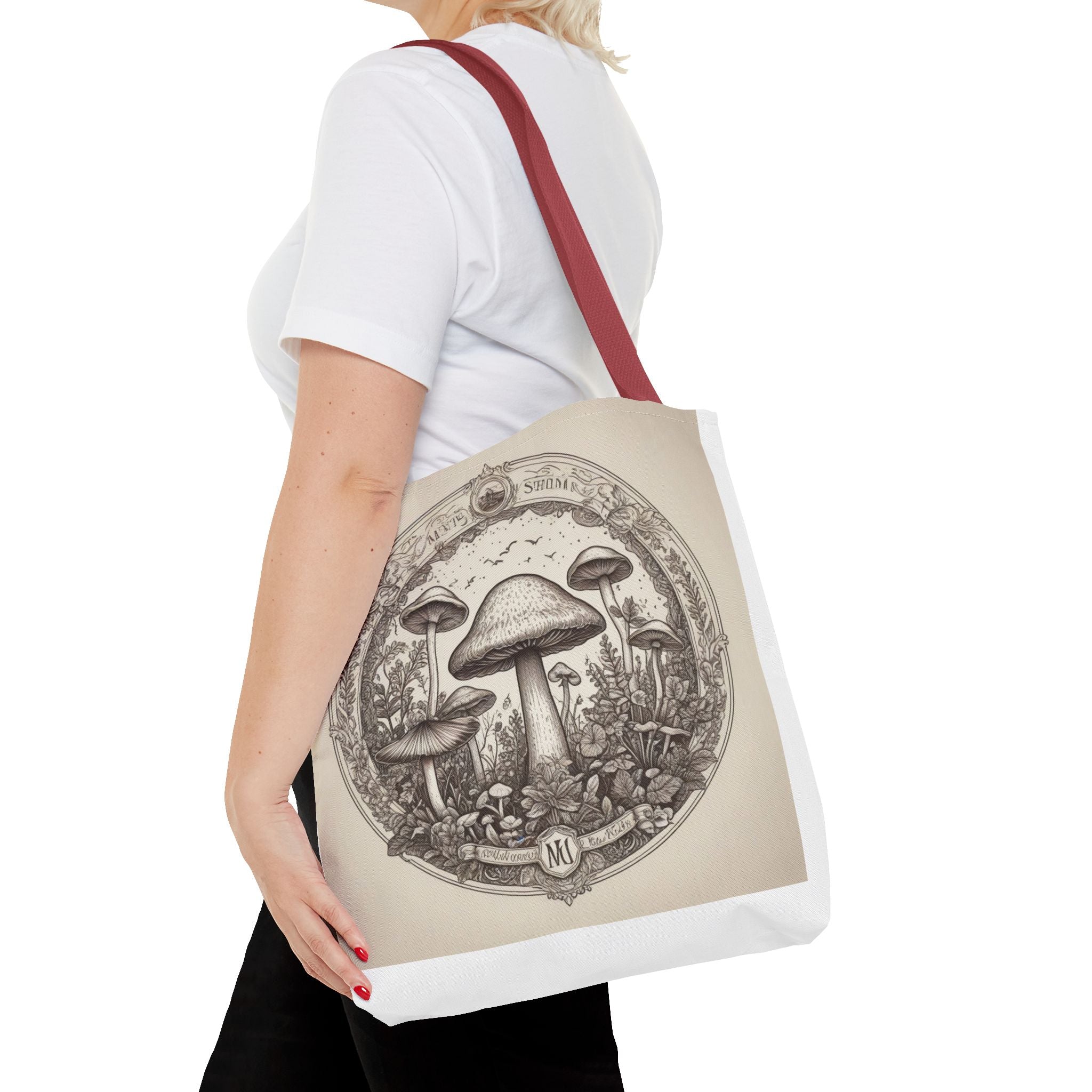 👜 Mystic Shroom Circle Tote Bag – Where Art Nouveau Meets Nature 🍄