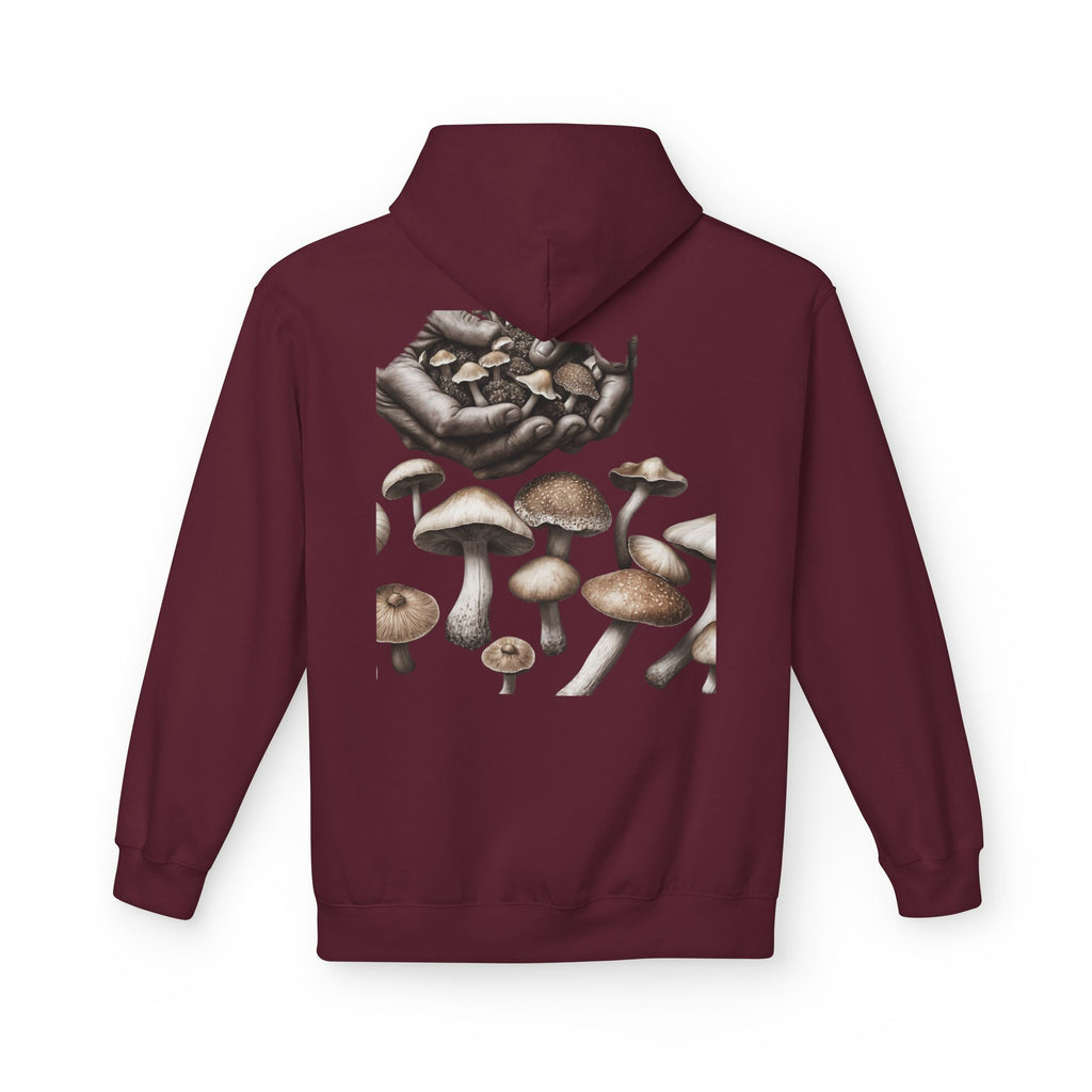 Mushroom Art Hoodie — Botanical Foraging Graphic Pullover