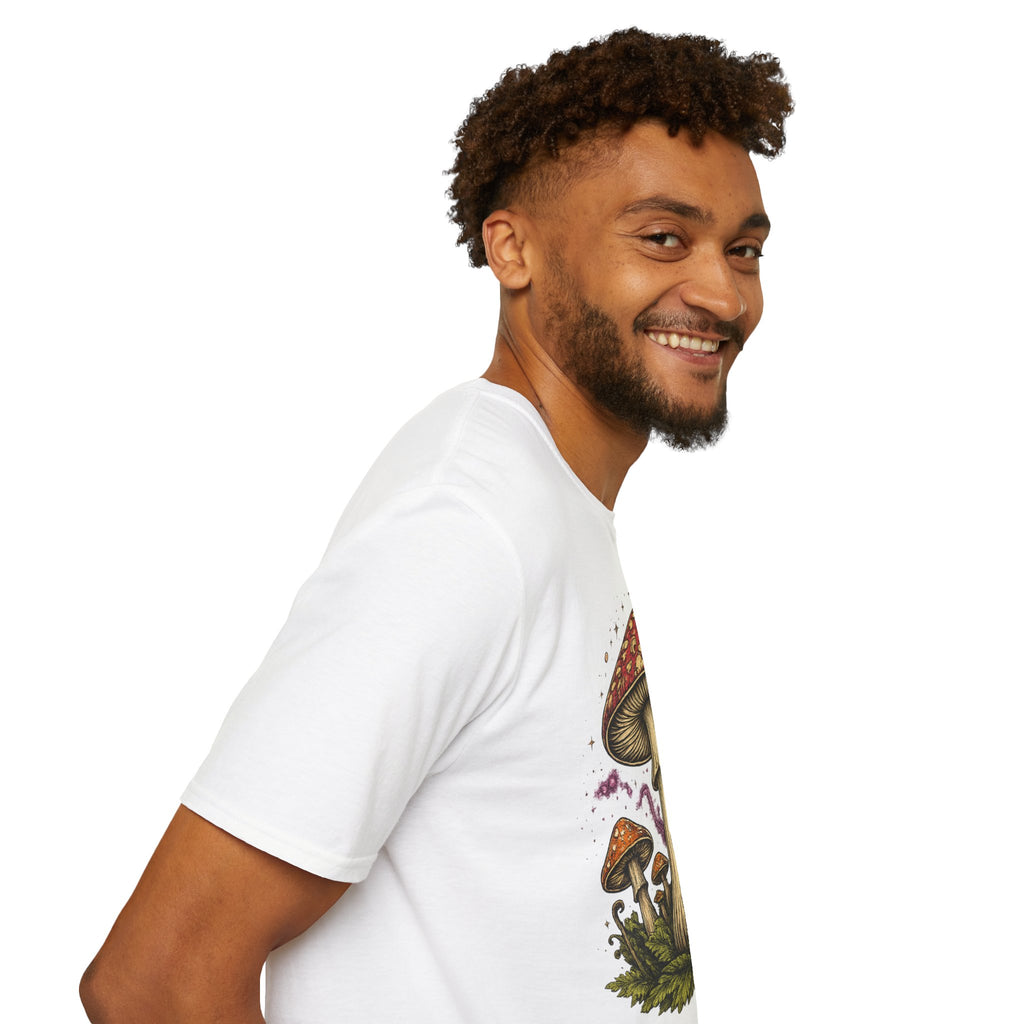 Psychedelic Mushroom Graphic T-Shirt — Red Amanita Illustration