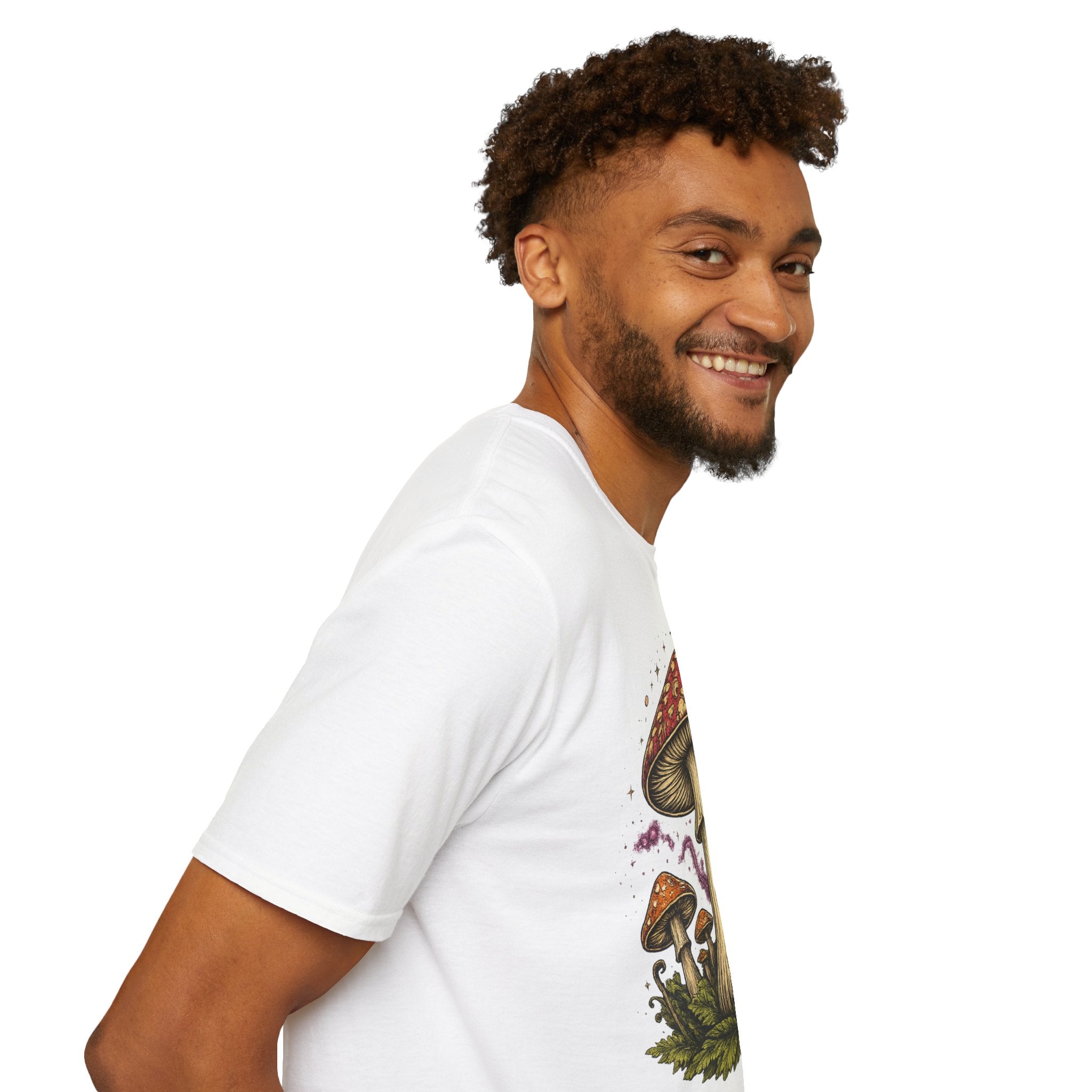 Psychedelic Mushroom Graphic T-Shirt — Red Amanita Illustration